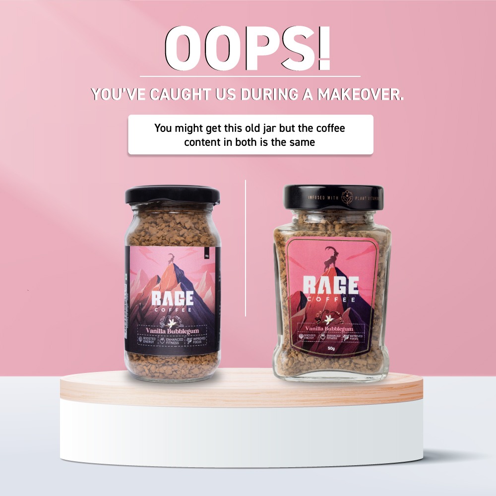 Rage Coffee 50 Gms Vanilla Bubblegum Flavour Premium Arabica Instant Coffee Boldest