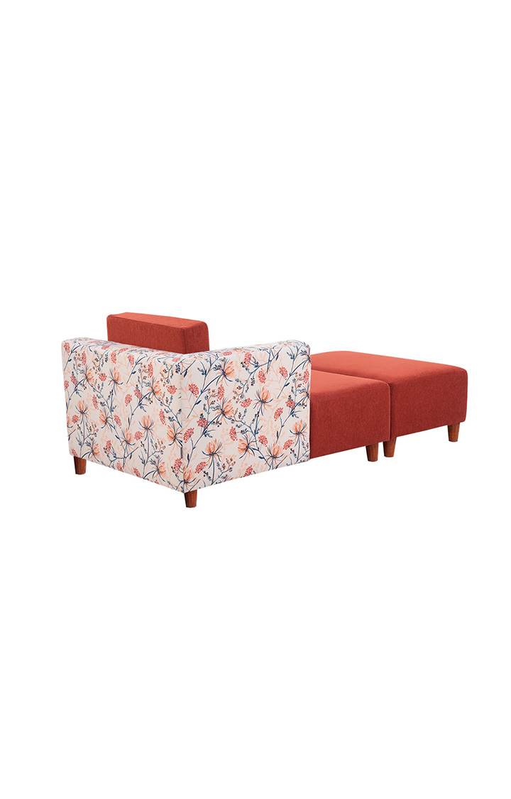 neudot Hailey Fabric Chaise Lounger RHS in Floral Cider Orange Colour