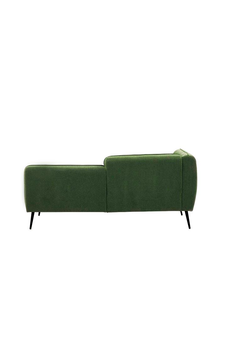 neudot Diva LHS Sofa Chaise Lounger with Black Legs for Living Room|Bedroom|2 Person Sofa|Diwan|Premium Fabric | Solid Wood Frame|2 Seater (Colour : Emerald Green (DIY))