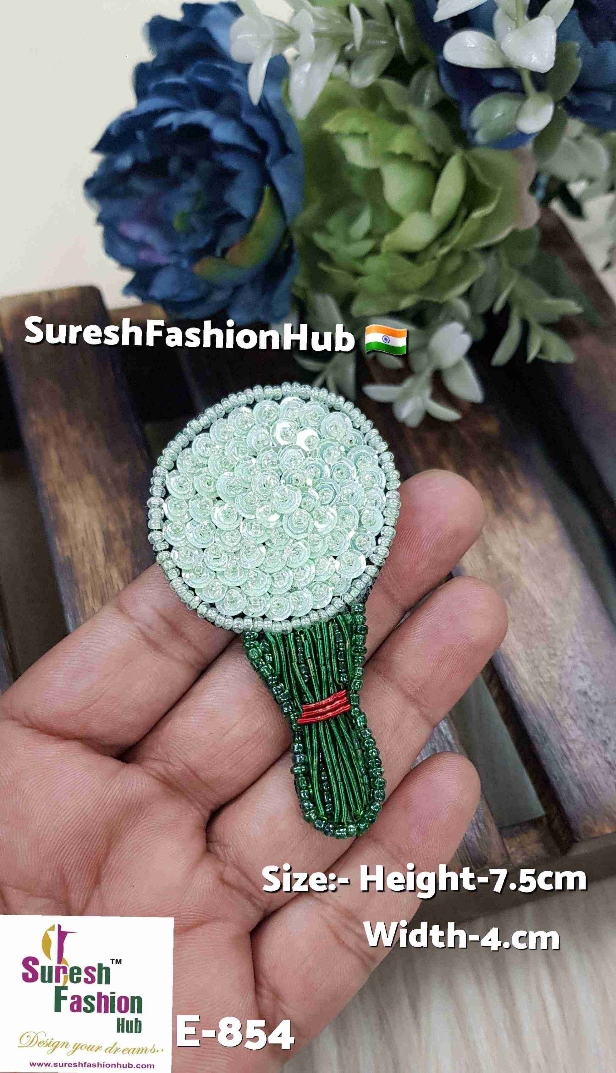 Handmade Seagreen & Dark Green Bouquet Patch
