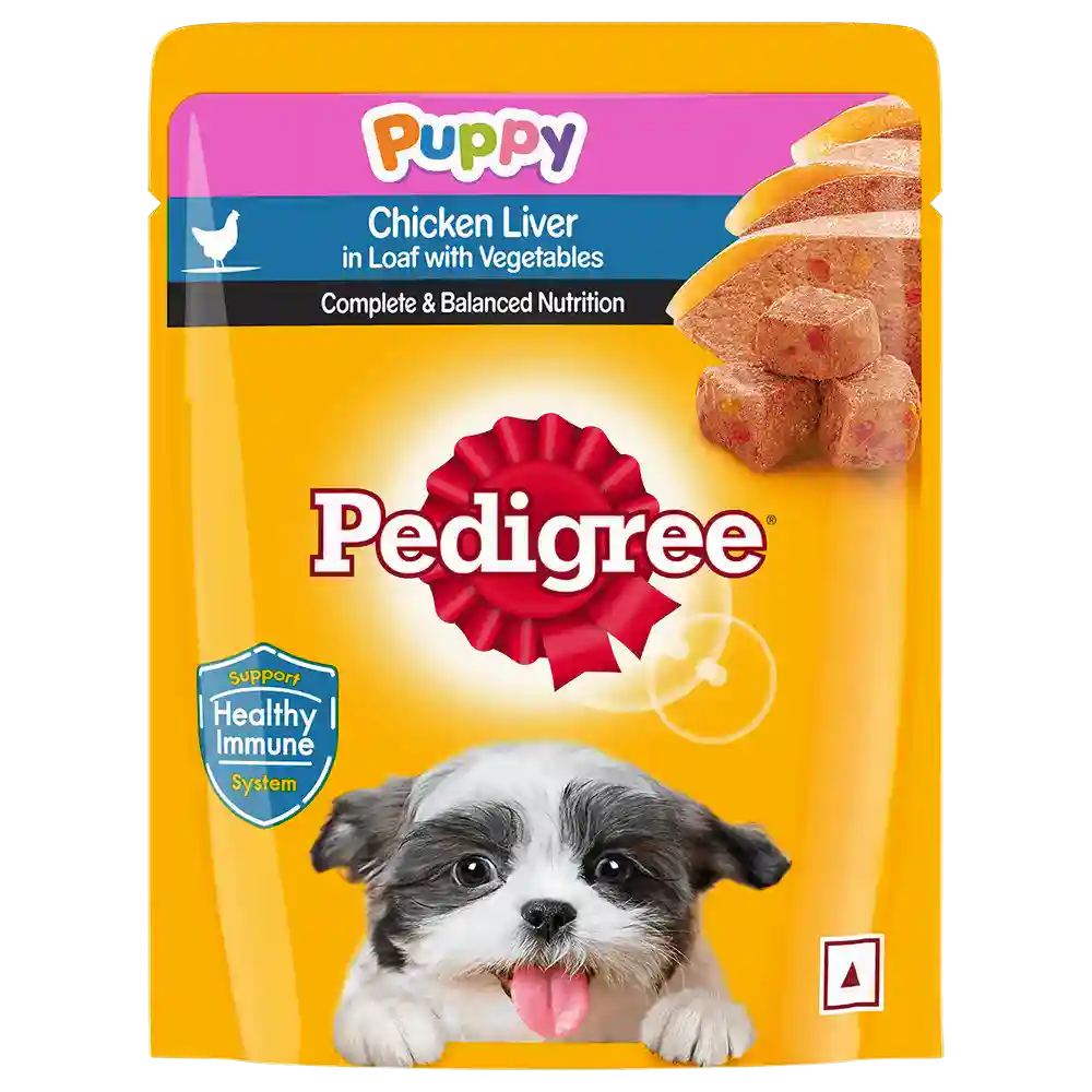 Pedigree Puppy Chicken and Liver Loaf Wet Dog Food - 70 gm