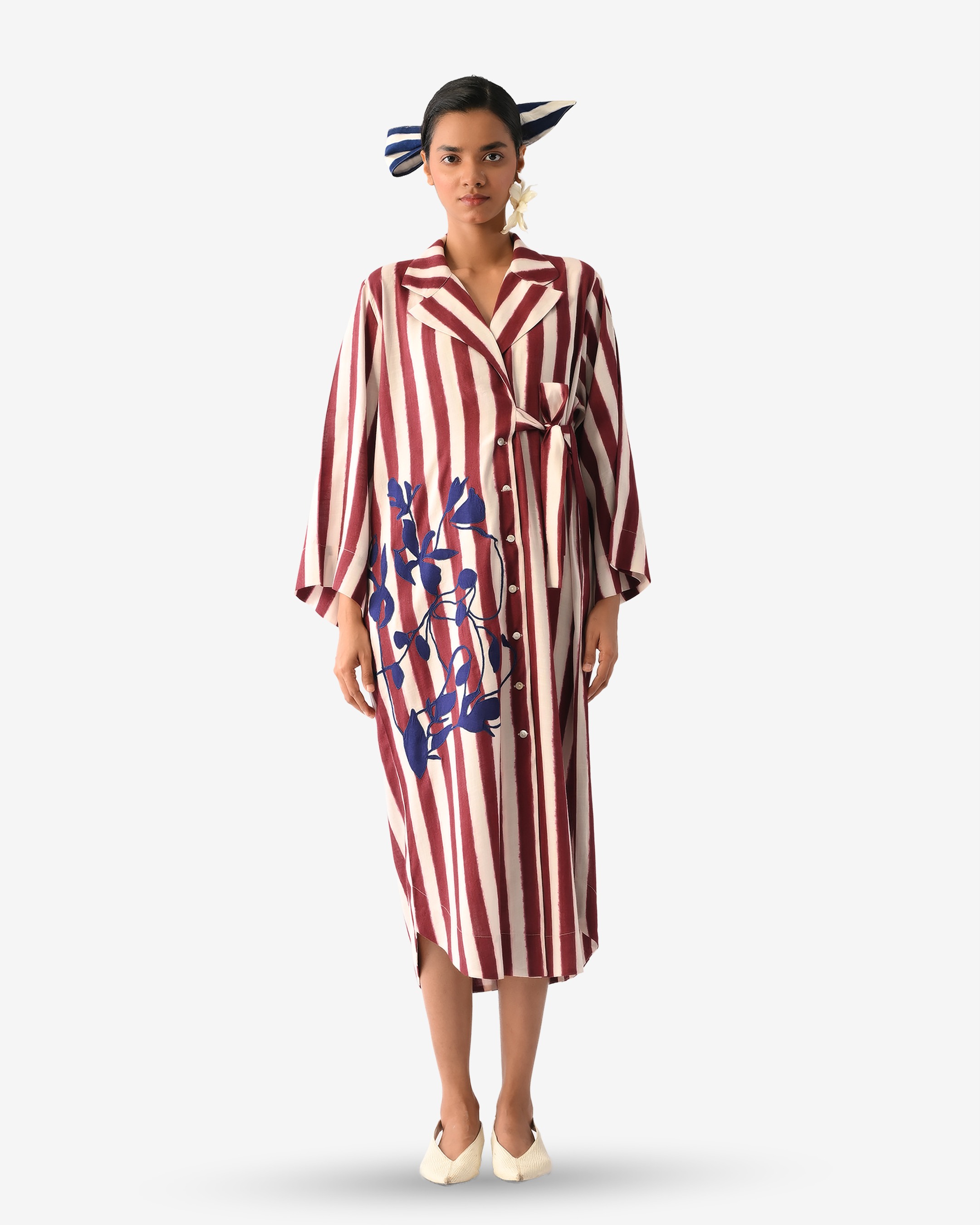 Revolt Bric Wrap Appliqué Dress