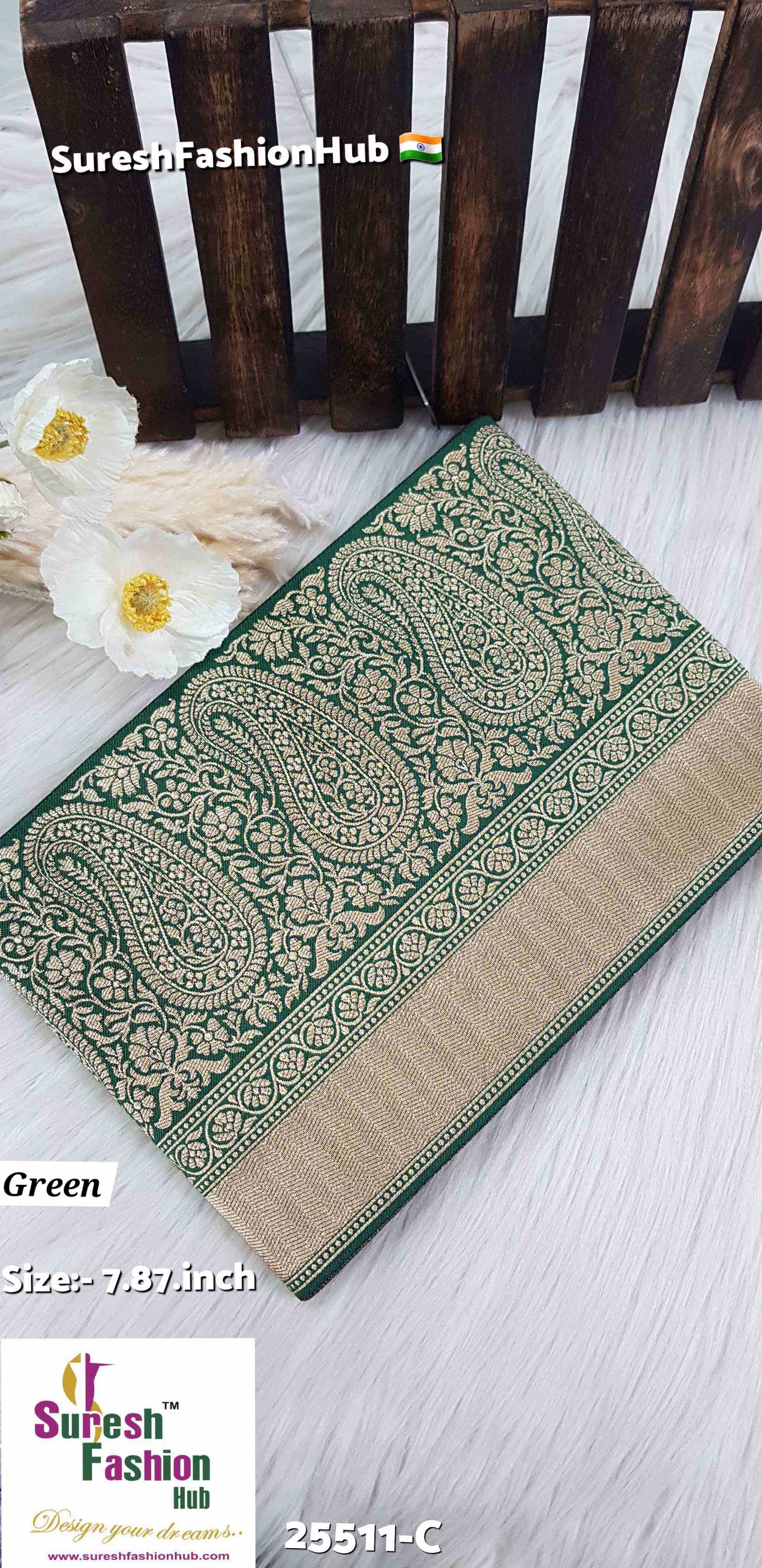Green Splendor Banarasi Keri Lace