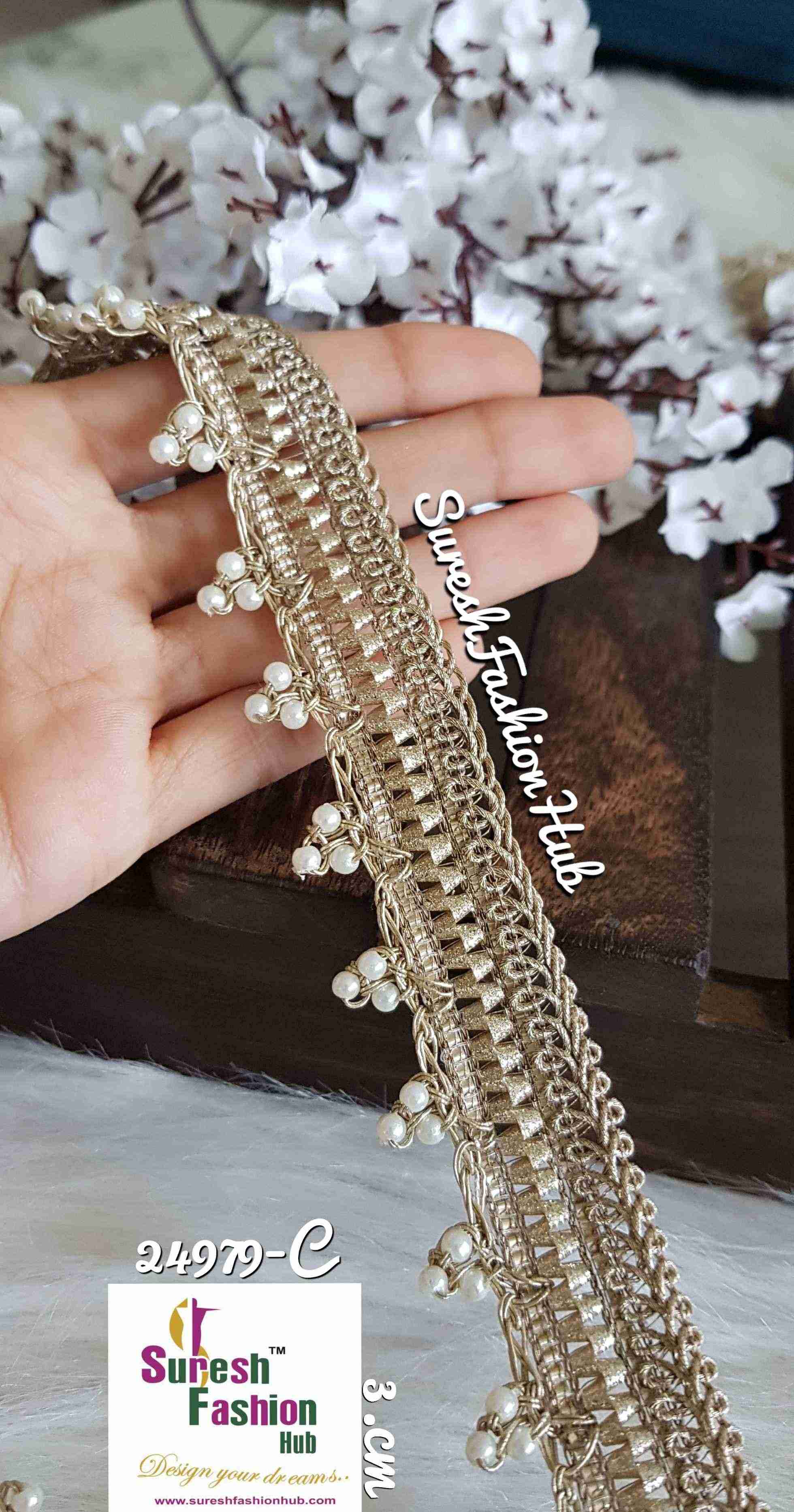 Beads Embellished Ornate Trim