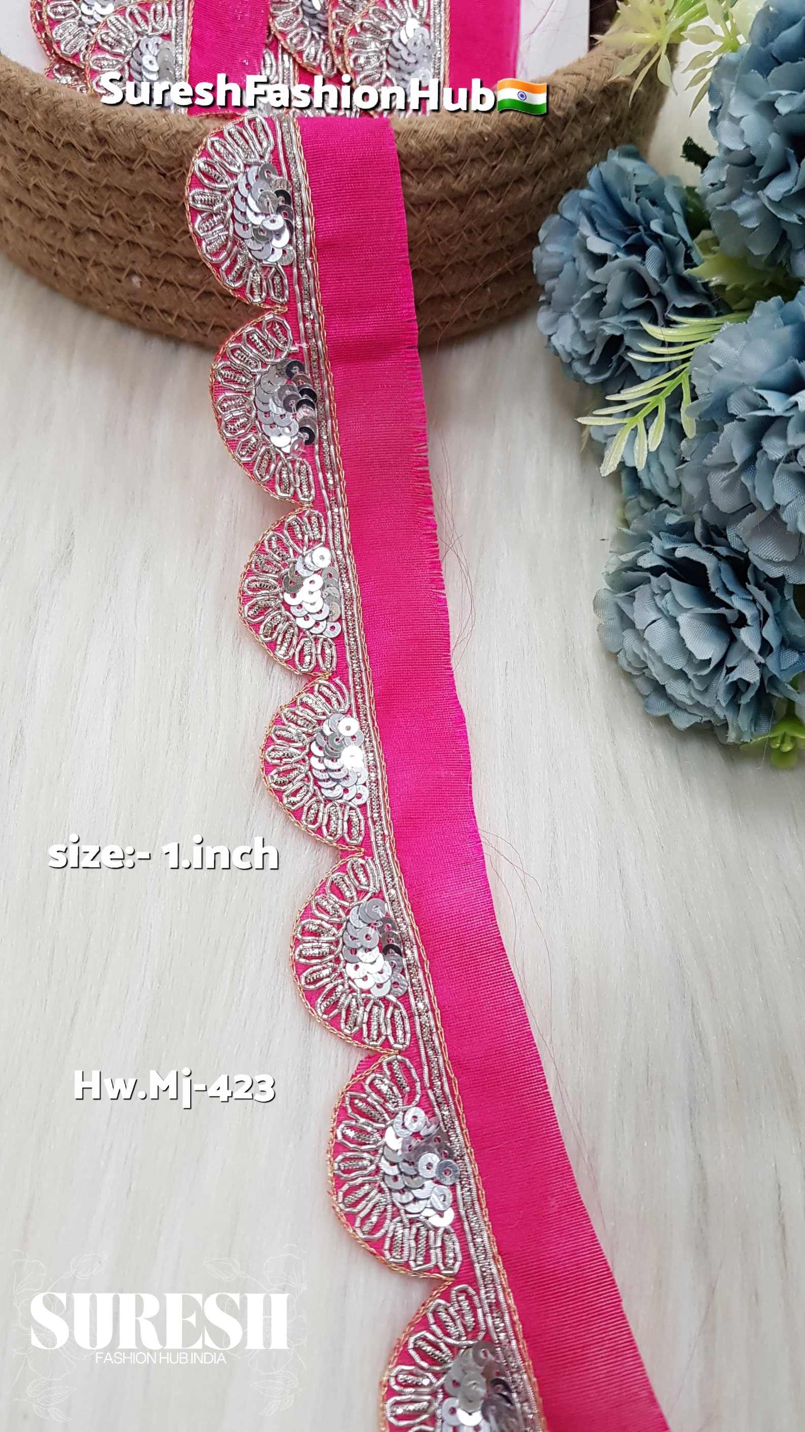 Pink Blush Silver Scallop Handmade Lace – Hw.Mj-423