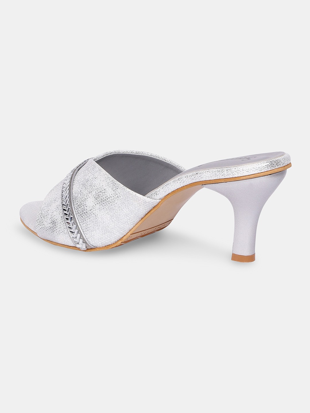 Shimmering Sawadi Silver Kitten Heel Sandals - Shop Elegant Low Heels for Women at Sawadimart