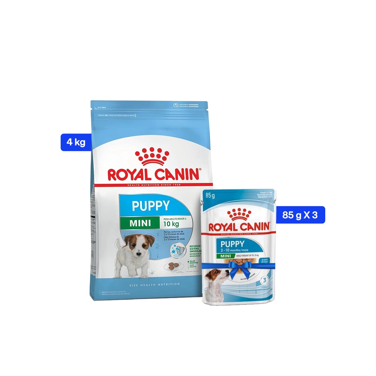 Royal Canin Mini Puppy Dry Dog Food - 4 Kg + Wet Food
