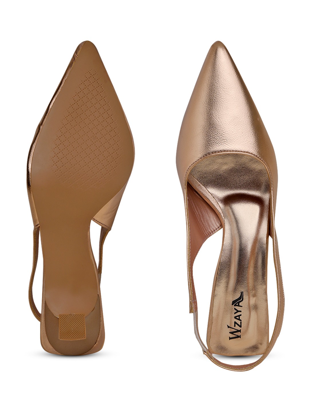 Patent Pink Pointed-Toe Slingback Heels
