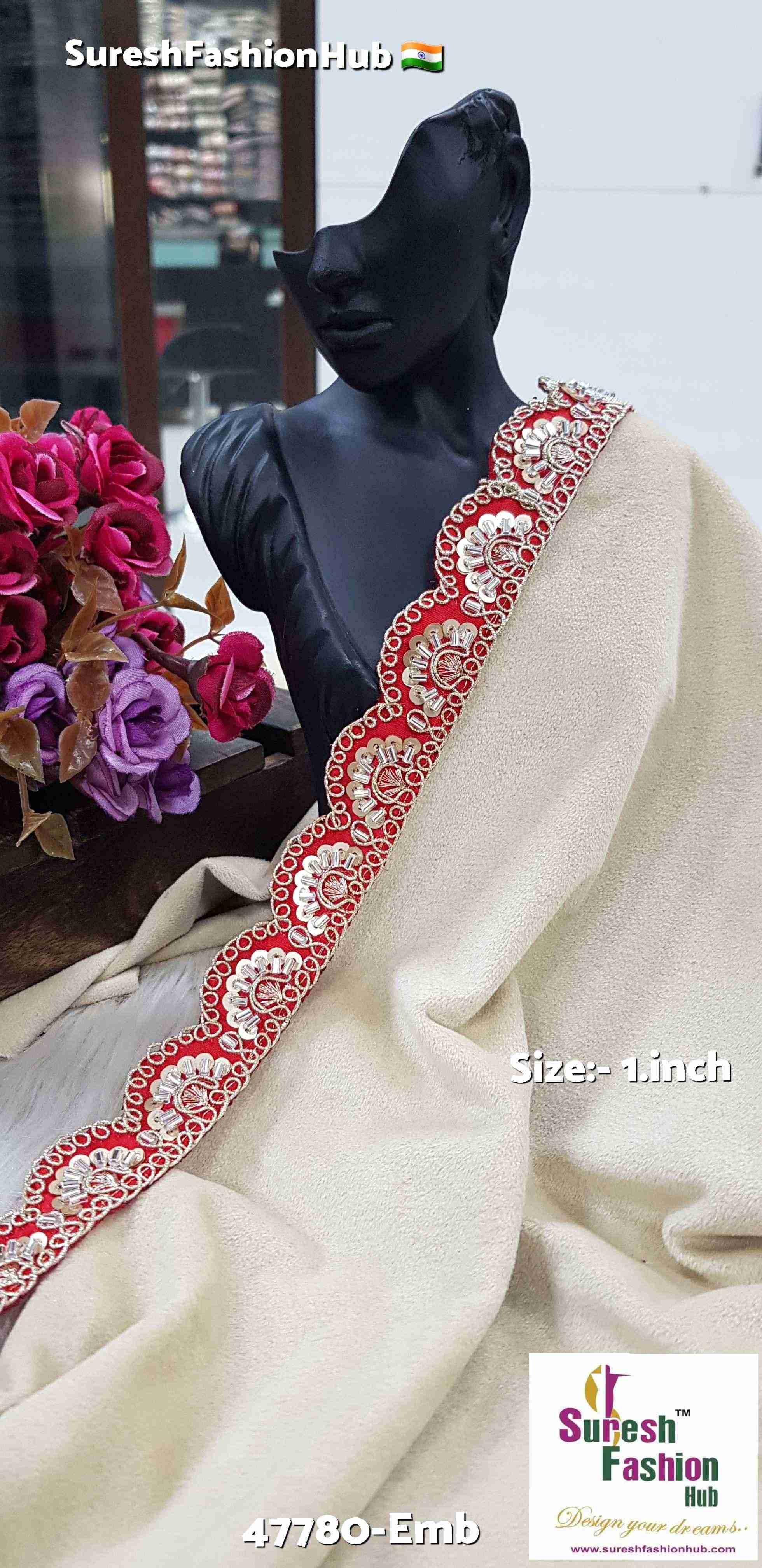 Red Glamour Embroidery Lace