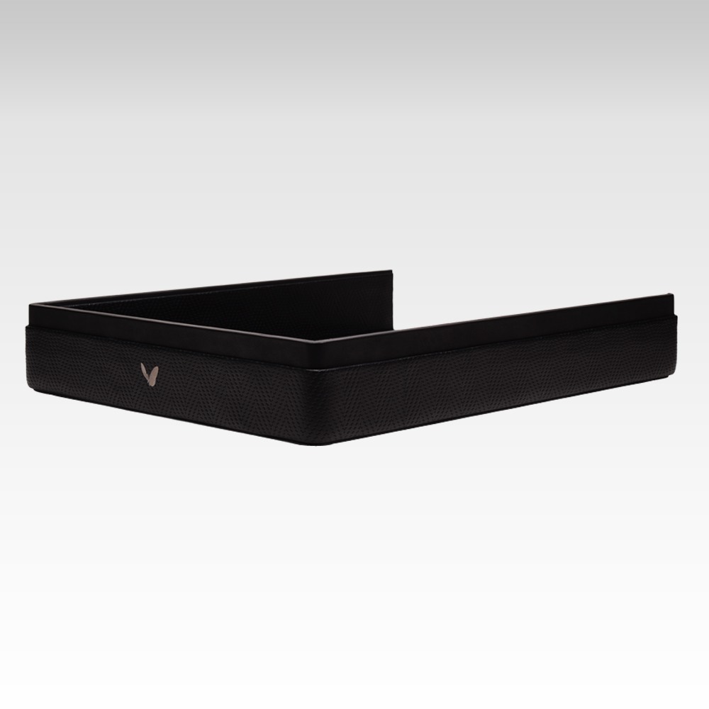 A4 Size Paper Tray / Letter Tray / Desk Organizer / Leather Office Accessory in Premium Faux Leather | Chevron Series | Black