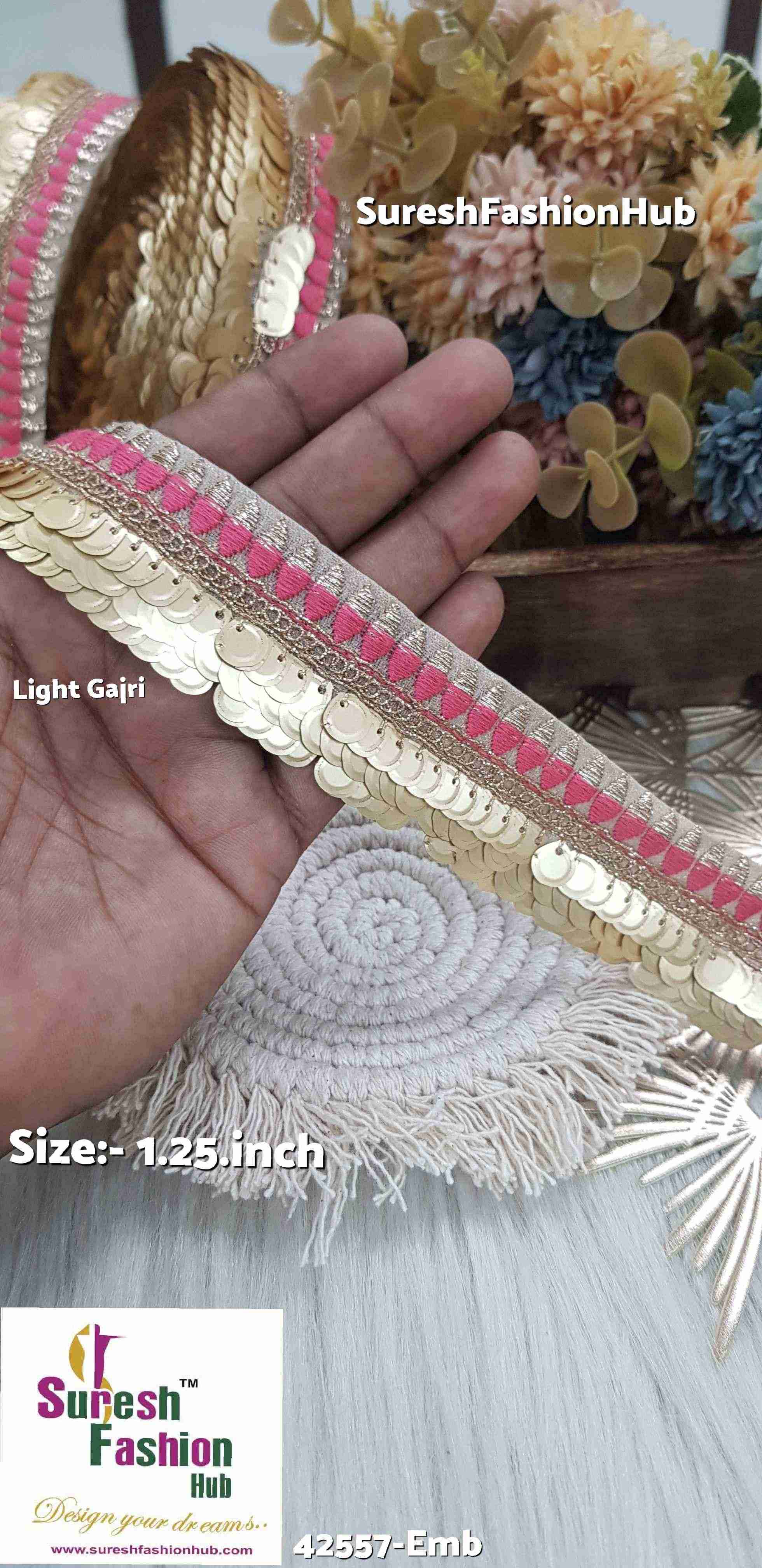 Light Gajri Hanging Sequence Embroidery Design