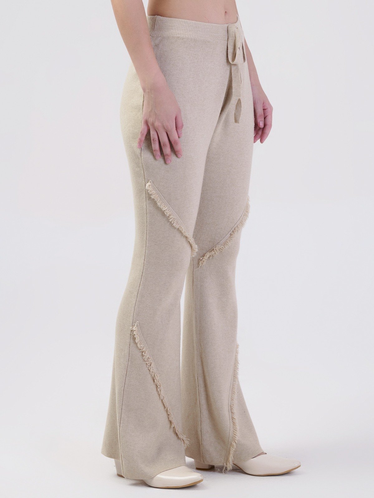 ALBION SMART LADIES BEAIGE WOOLEN PALAZZO