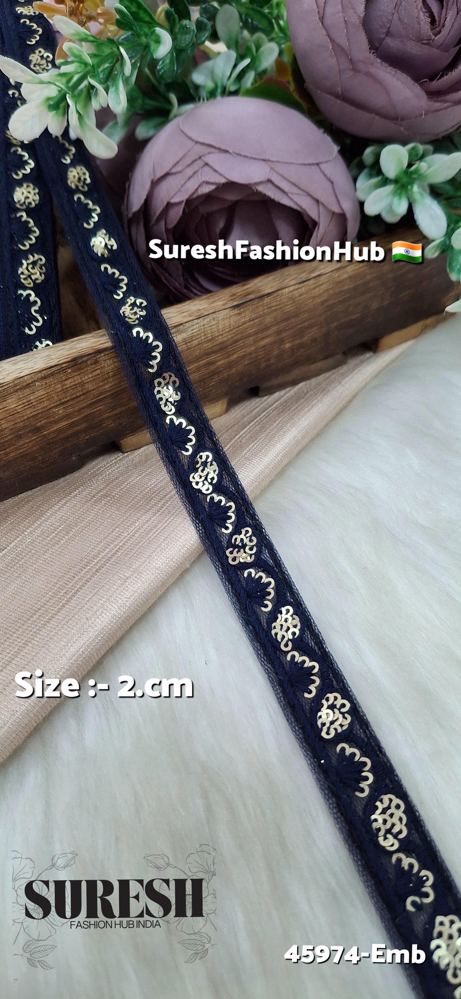 Nevy Blue Tone-on-Tone Embroidery Lace