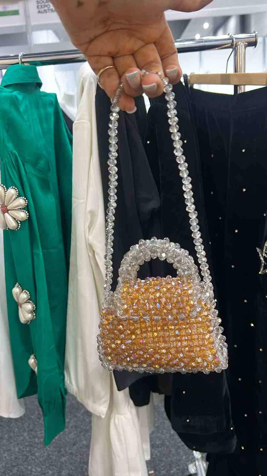Gold crystal mini bag
