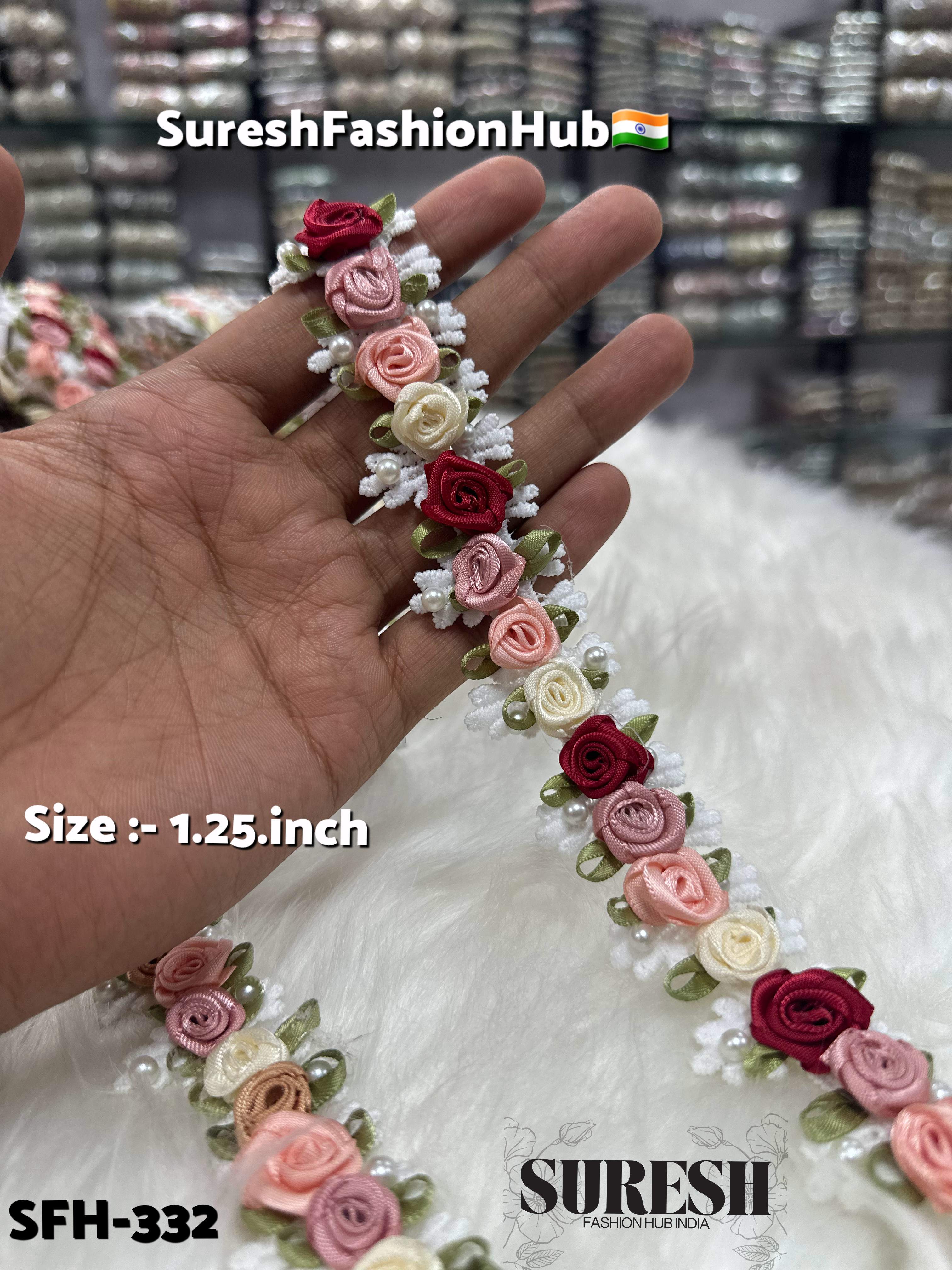 Red Rose Ribbon GPO Lace