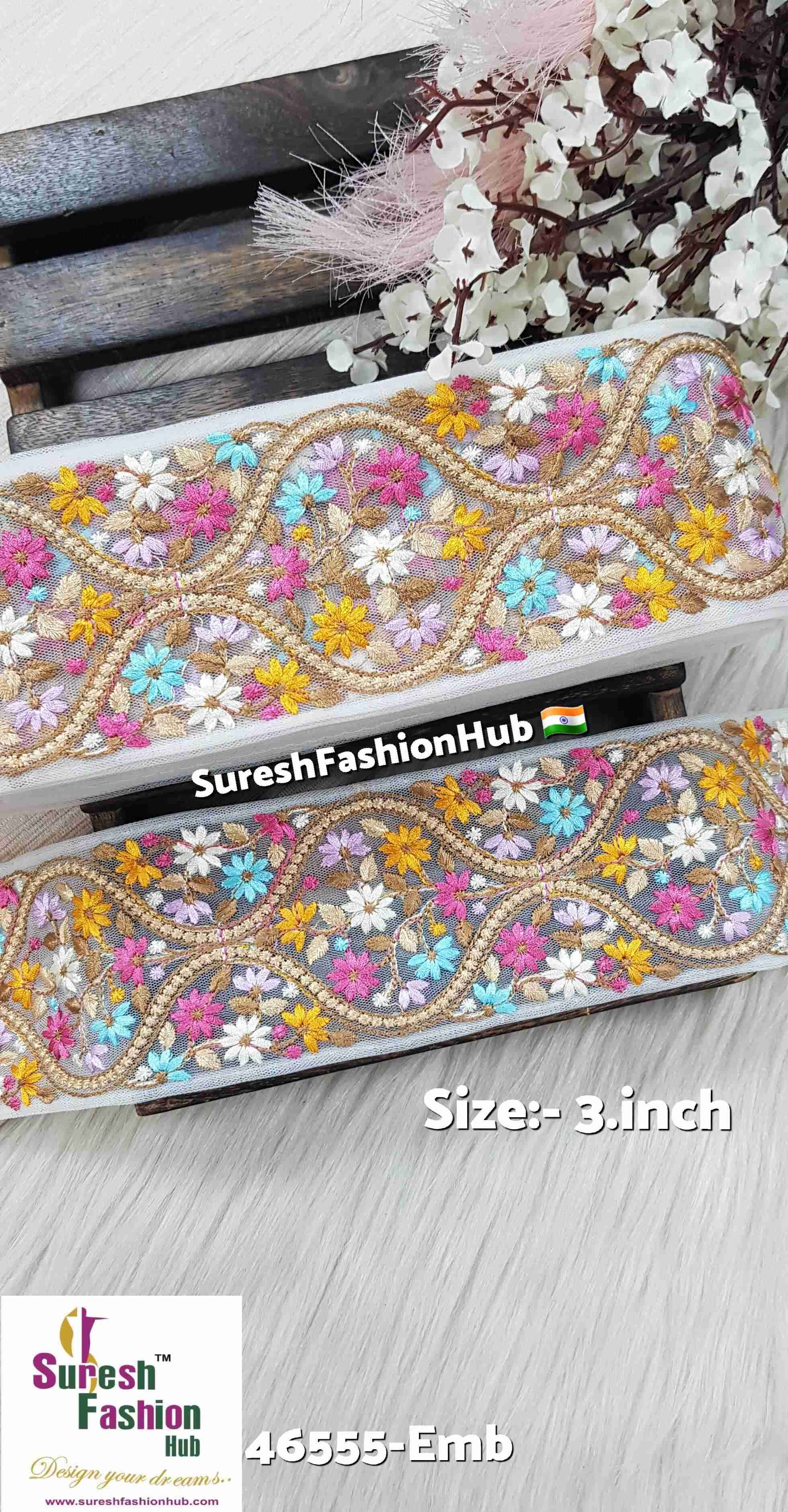 Charming Floral White Embroidery Lace