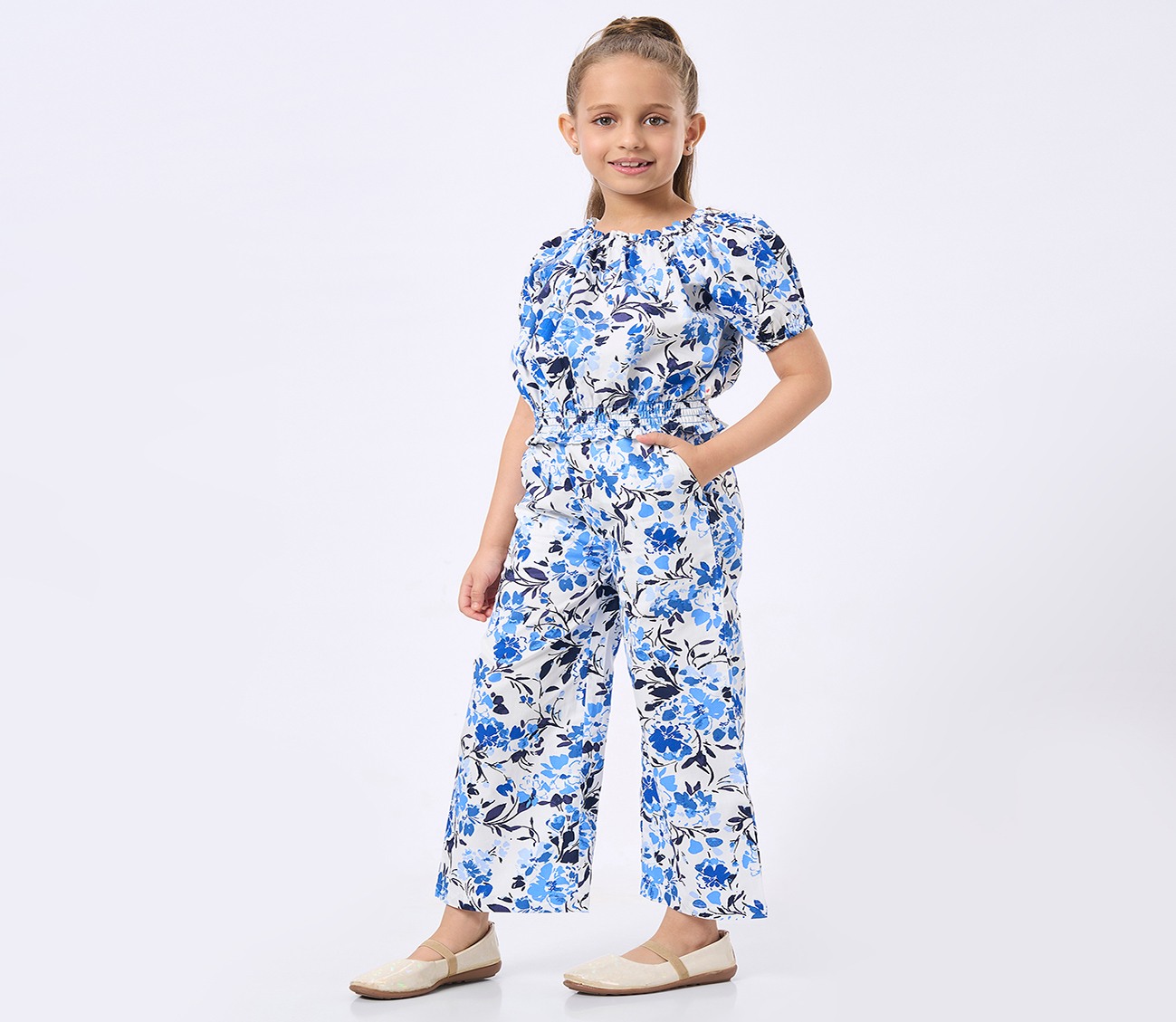 Ed-A-Mamma Kids Girls Set Blue & White