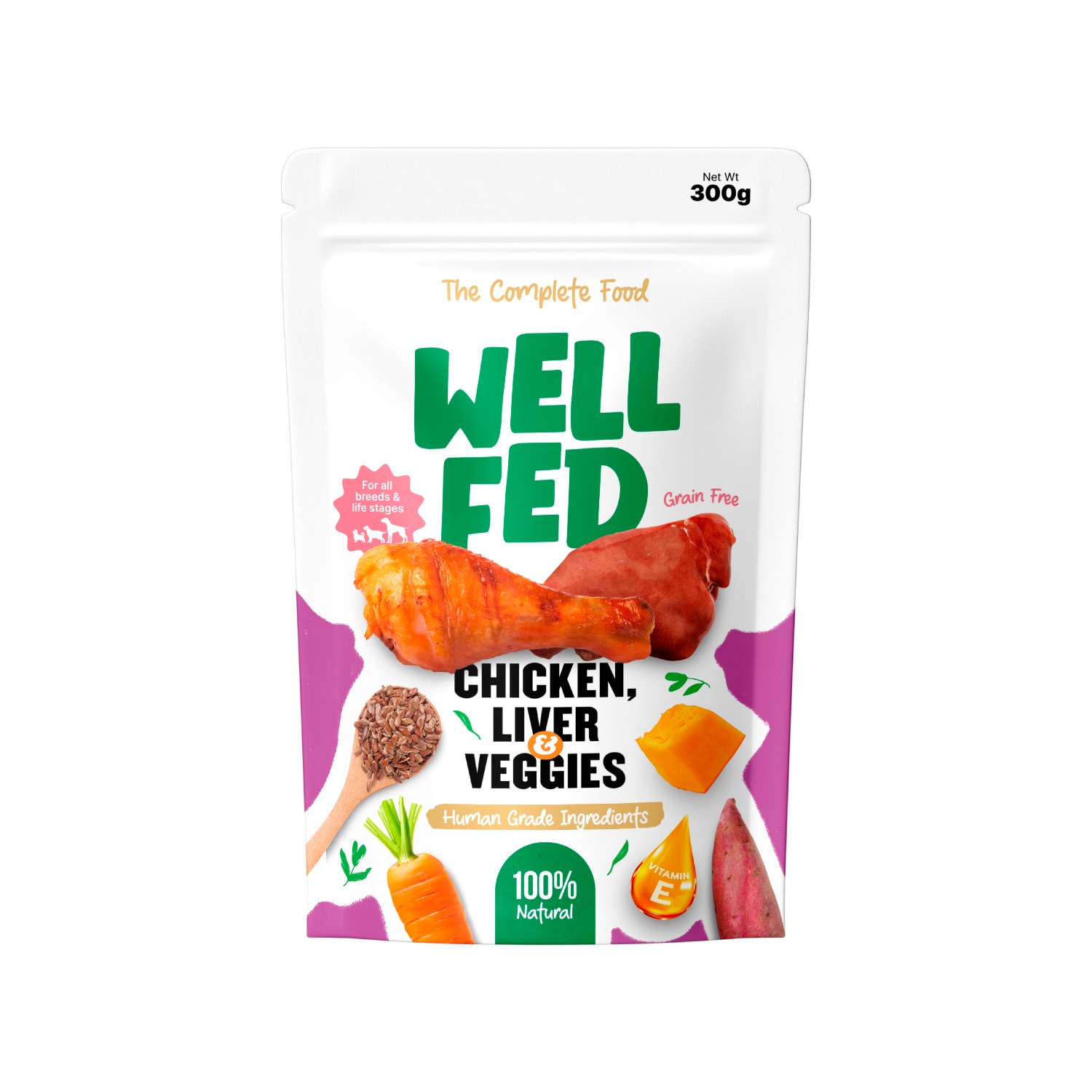 Well Fed Chicken Liver & Veggies Wet Dog Food 300 g
