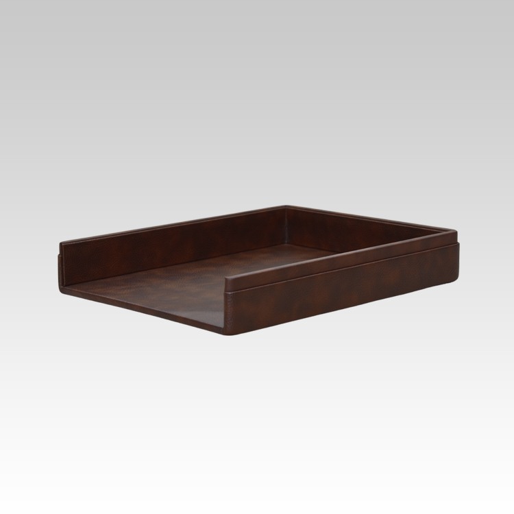 A4 Paper Tray / Letter Tray | Faux Leather | Classic | Brown