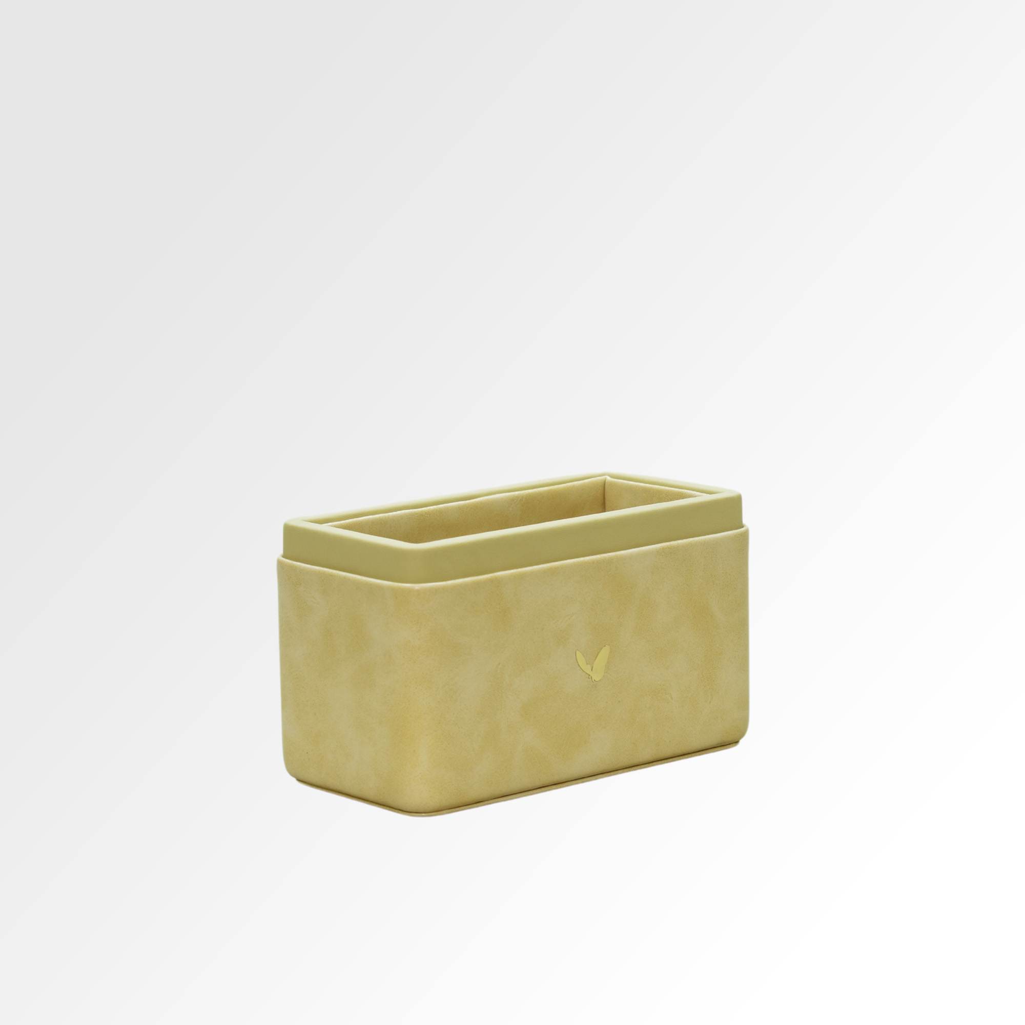 Pen/Pencil Holder | Faux Leather | Rectangular Medium | Moderno | Cream