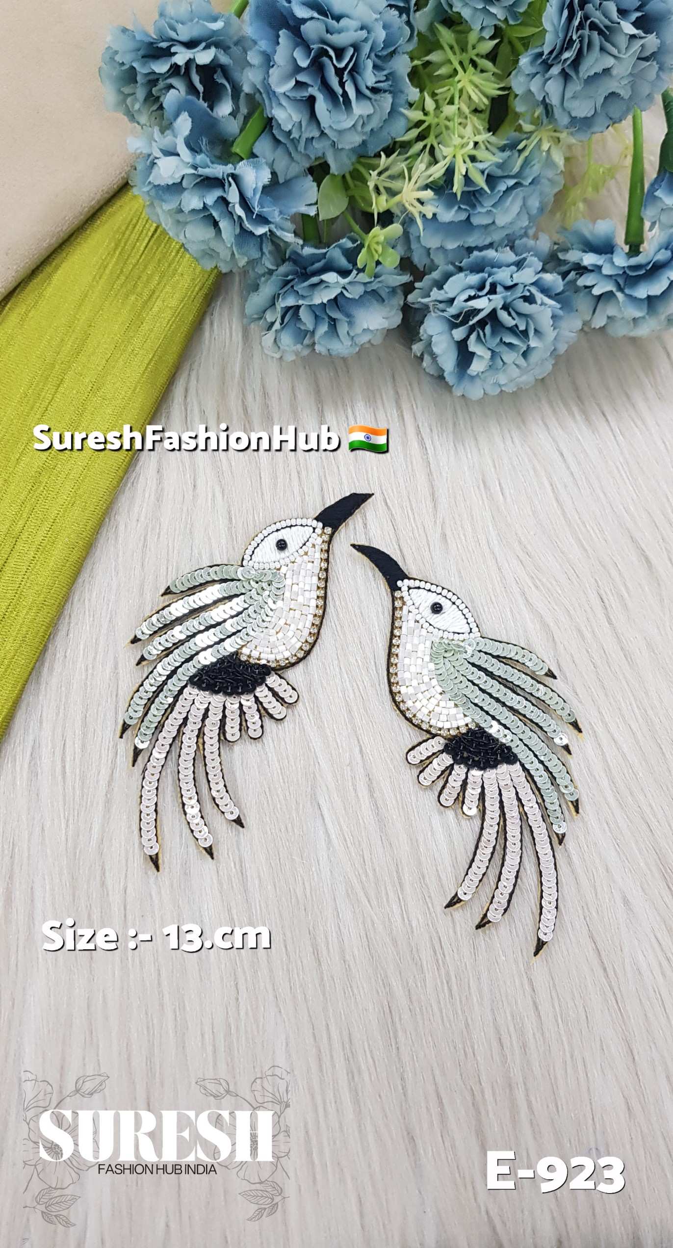 E-923 Seaform Green Left Side Humming Bird Patch