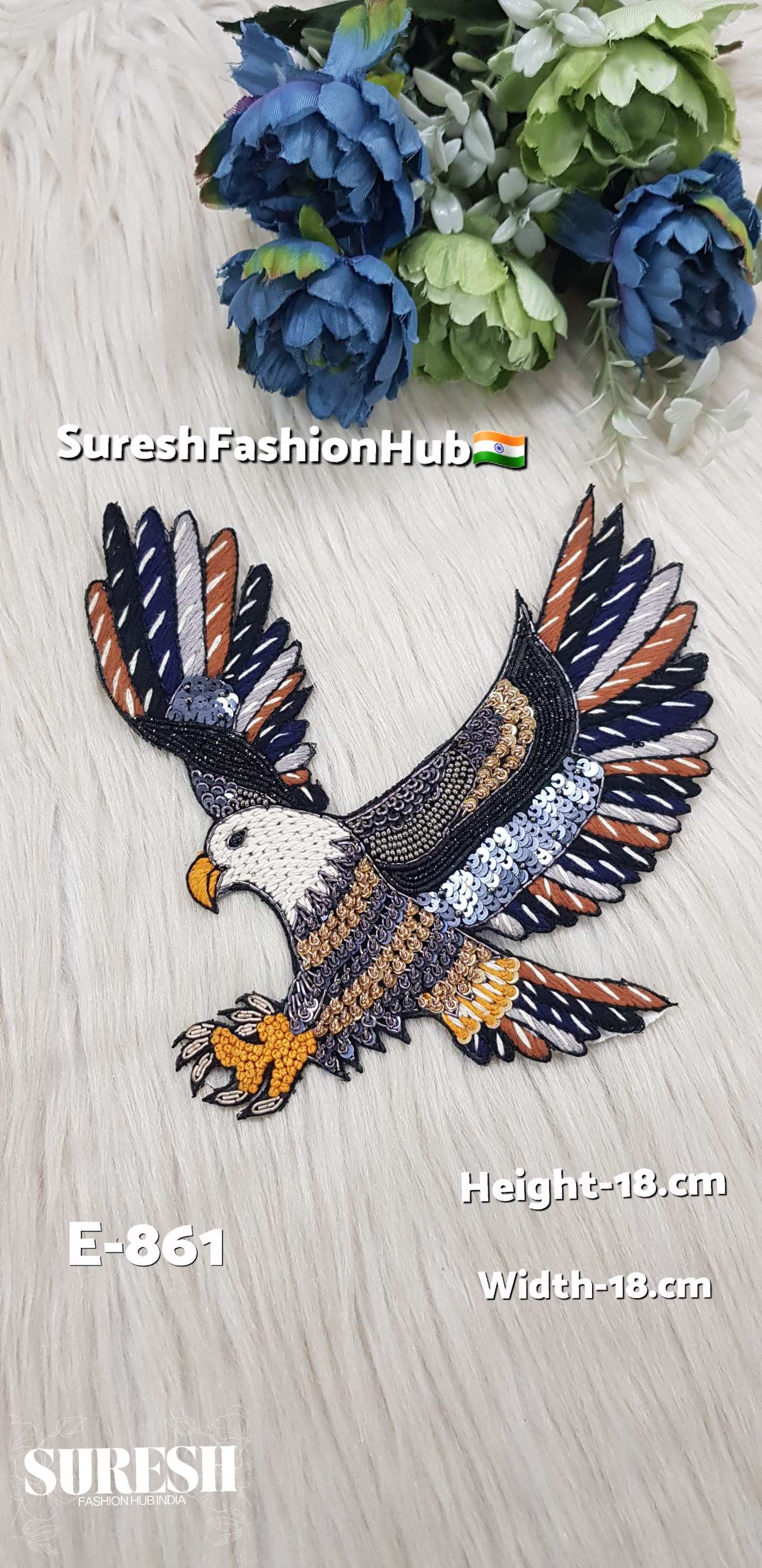Handstitched Multicolor Eagle Patch