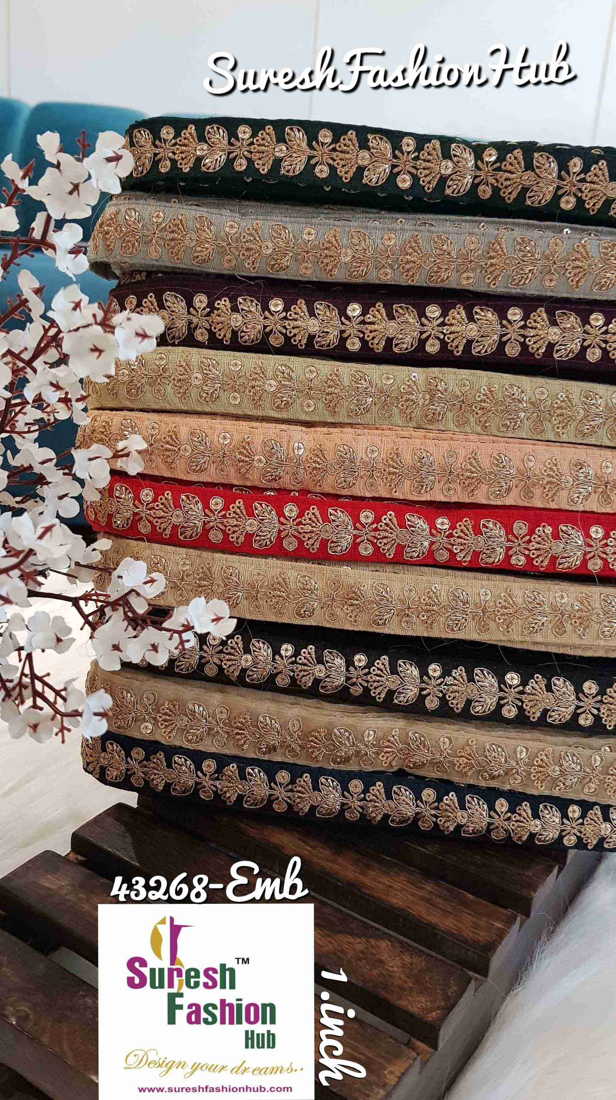 Chickoo color Embroidered Trim
