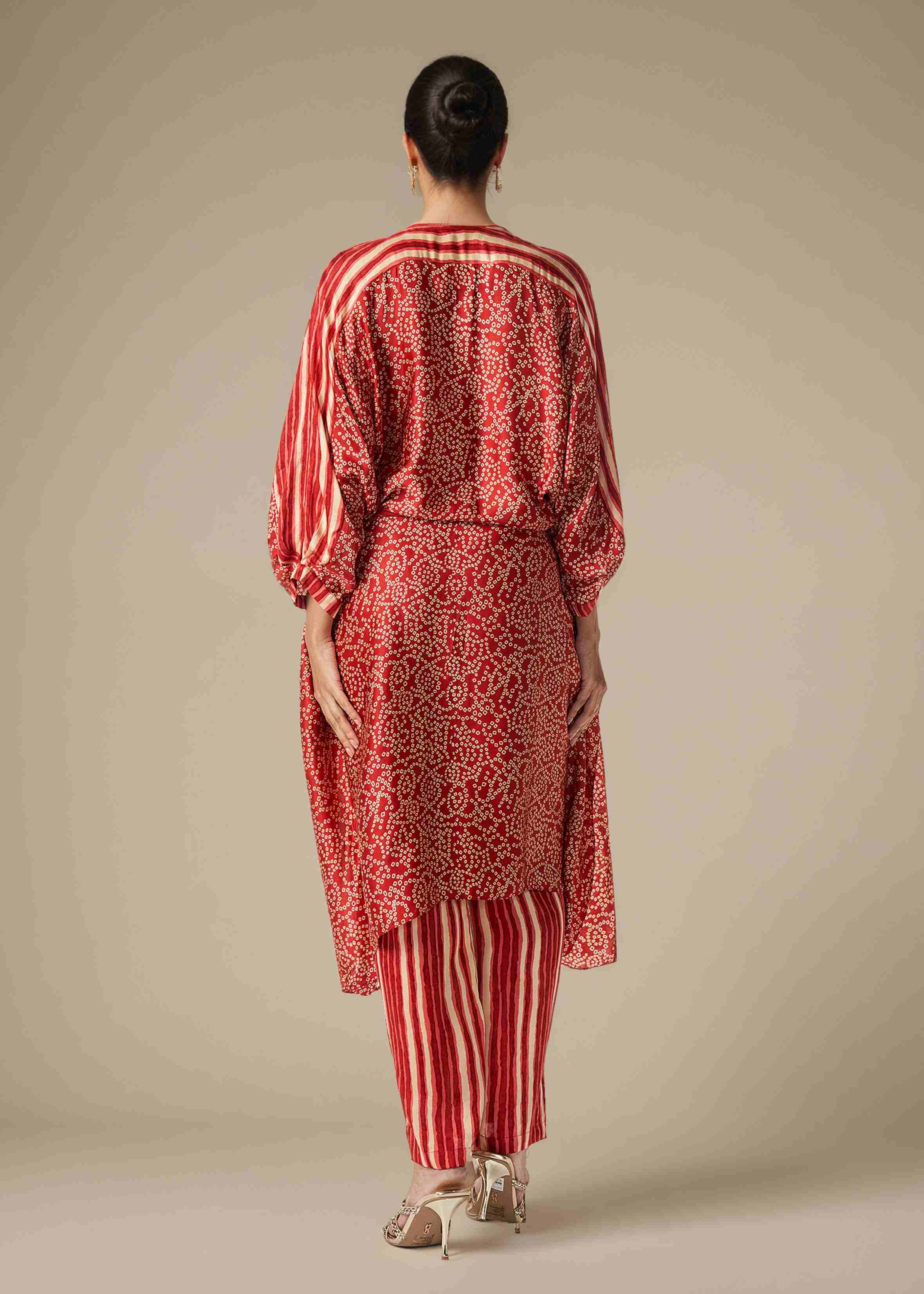 Maroon Belted Kaftan