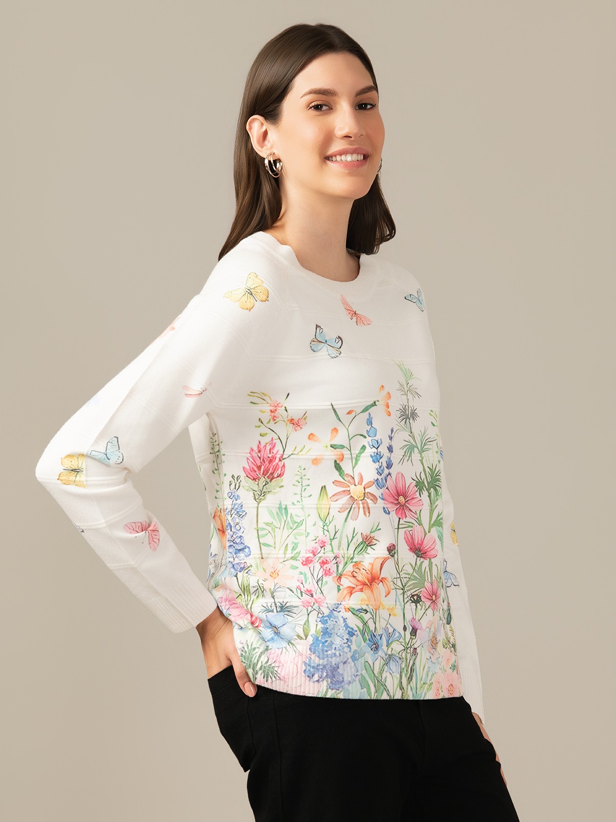 ALBION PREMIUM LADIES WHITE SWEATSHIRT