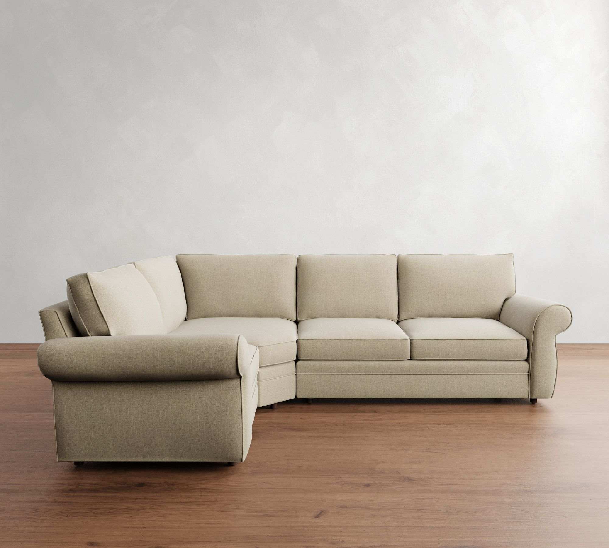 Pearce Roll Arm 3-Piece Wedge Sectional