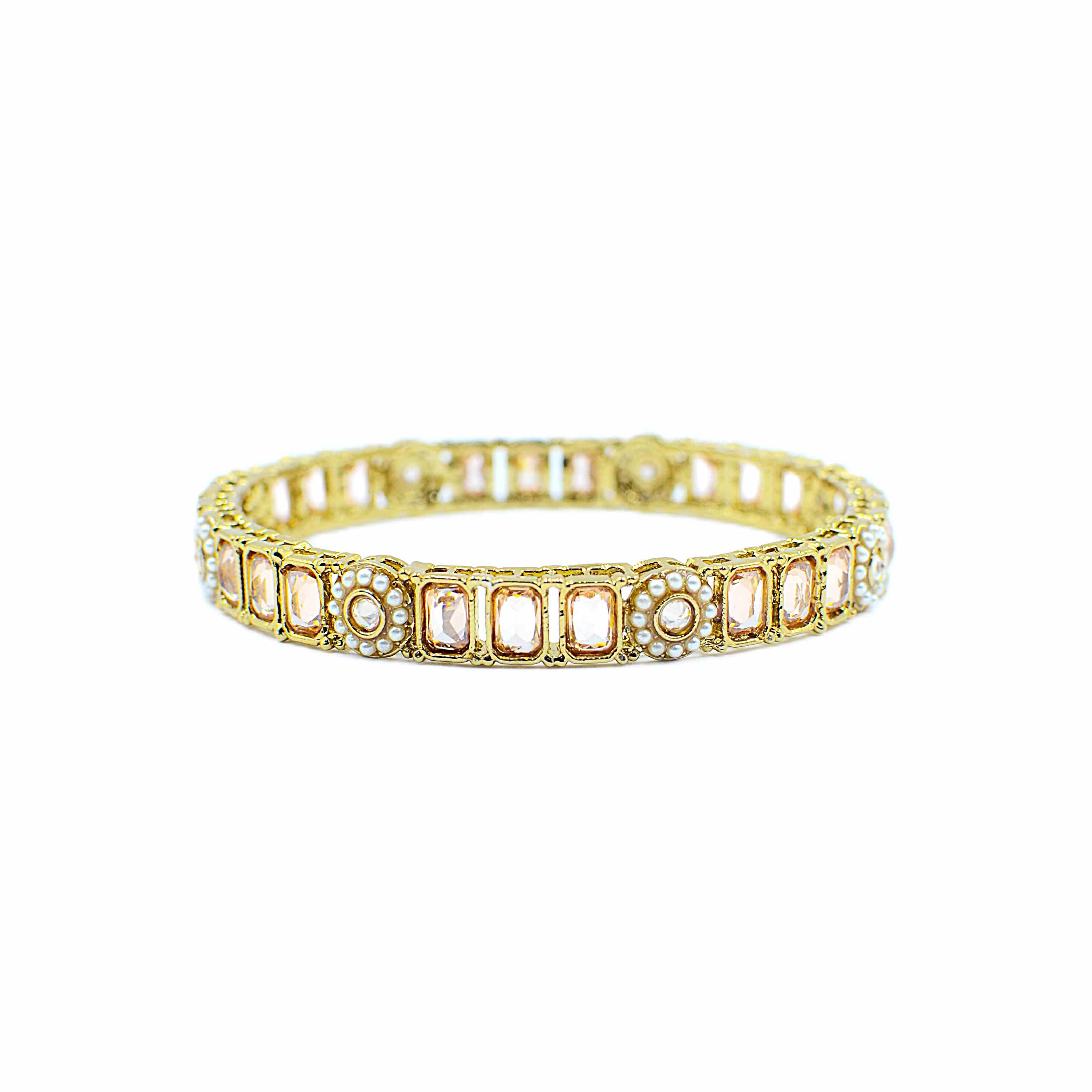 The Nila Gold Plated Kundan Bangle Set