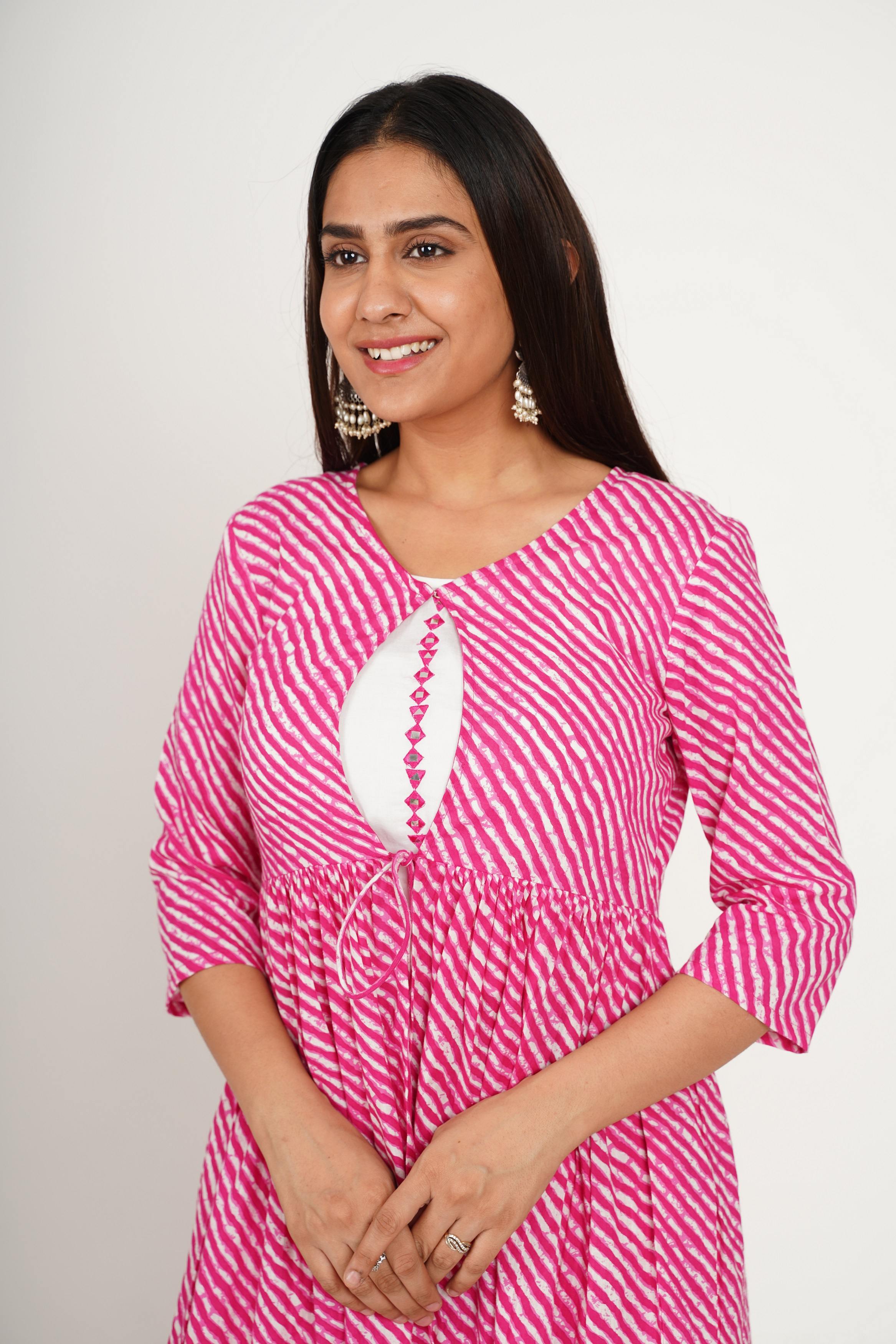 PINK Leheriya Co-Ord SeT