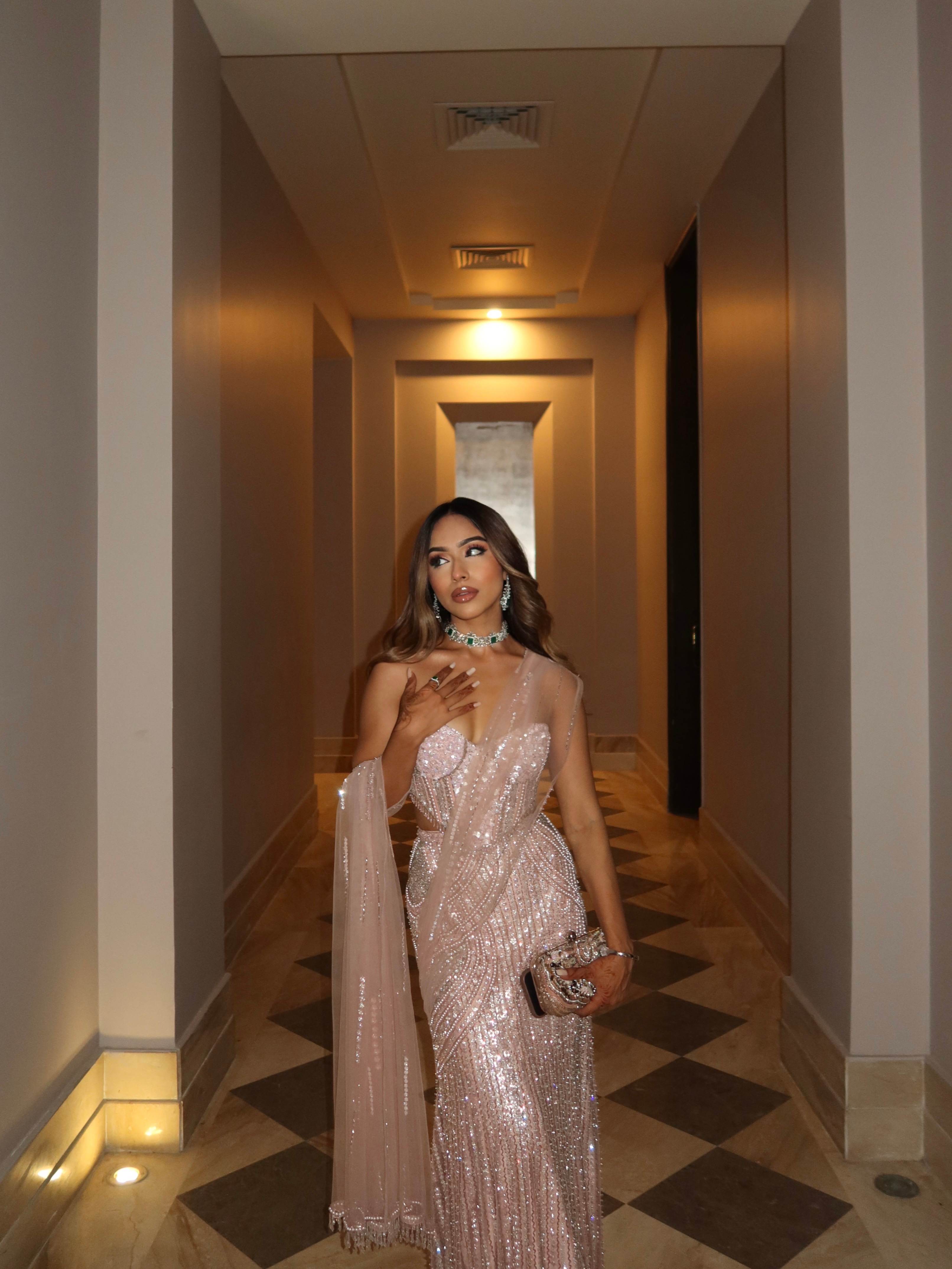 Pink Corset Saree