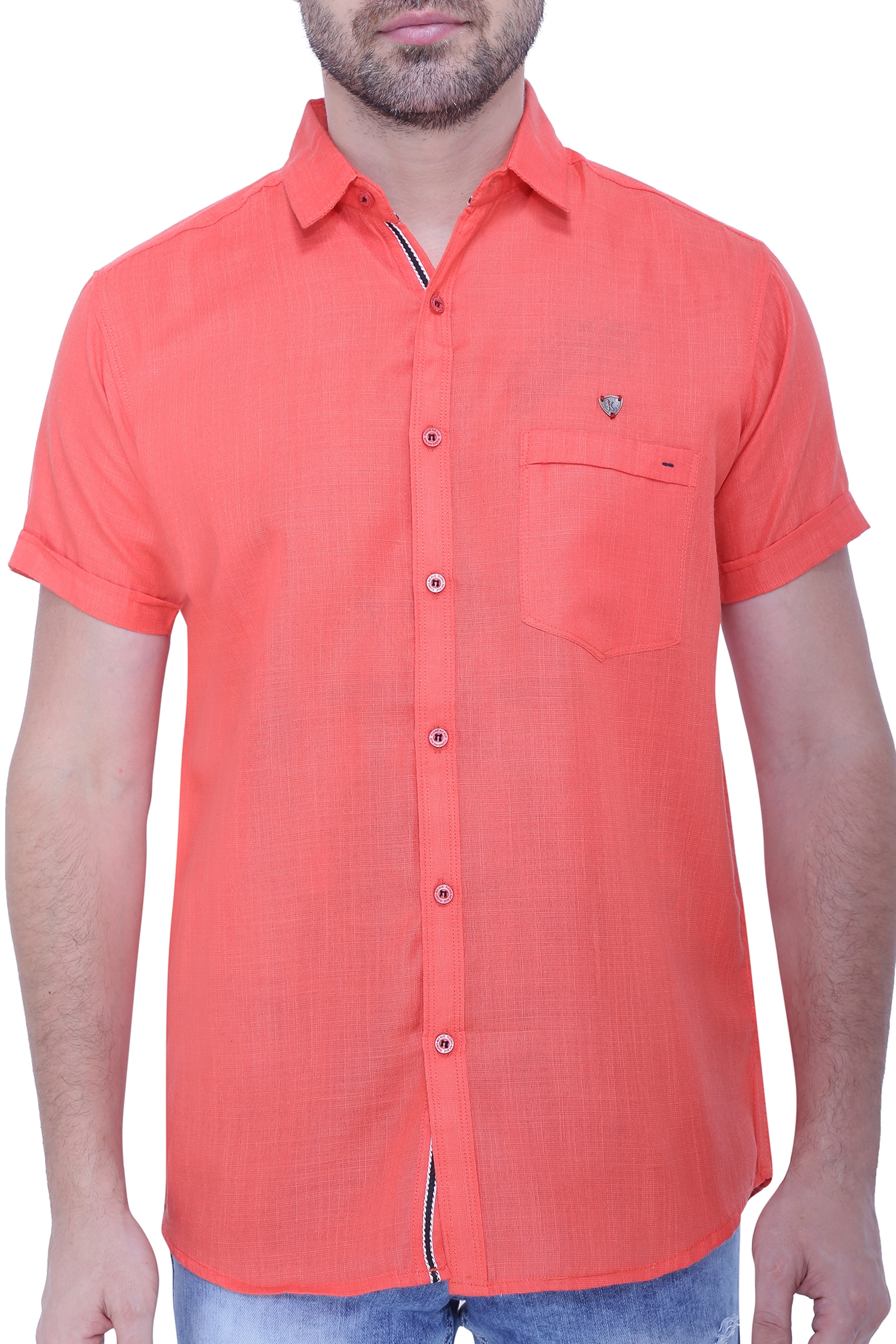 Kuons Avenue | Kuons Avenue Men's Linen Blend Half Sleeves Casual Shirt-KACLHS1233 3