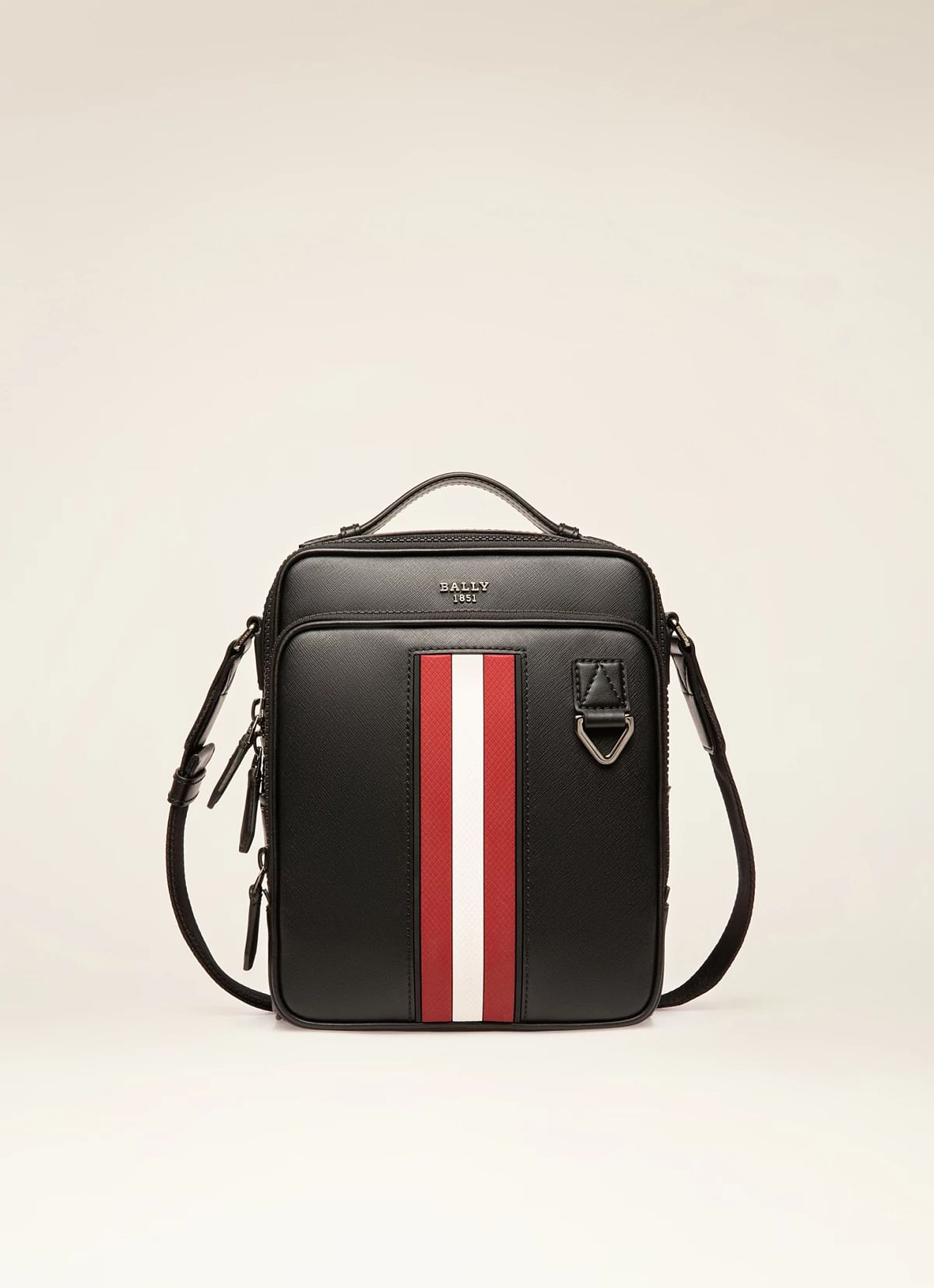 Mackao Recycled Leather Cross-Body Bag In Black