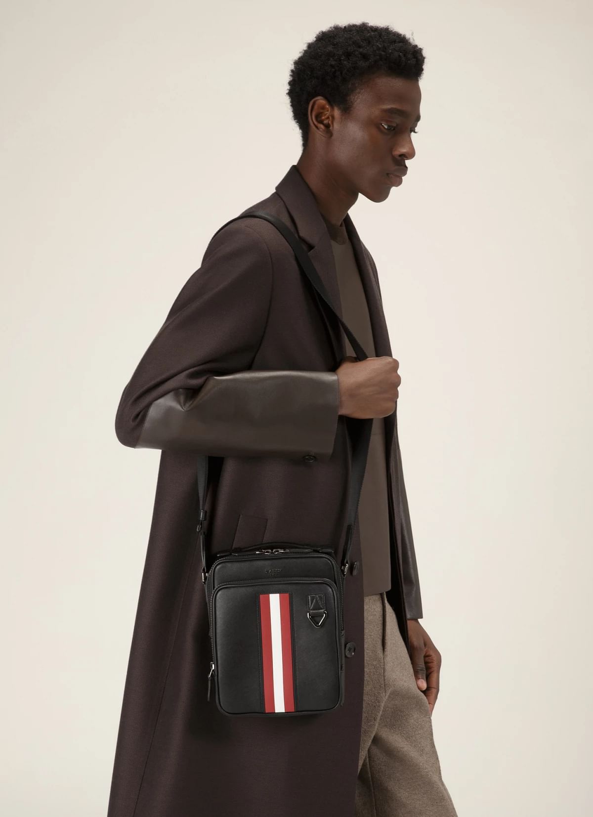 Mackao Recycled Leather Cross-Body Bag In Black