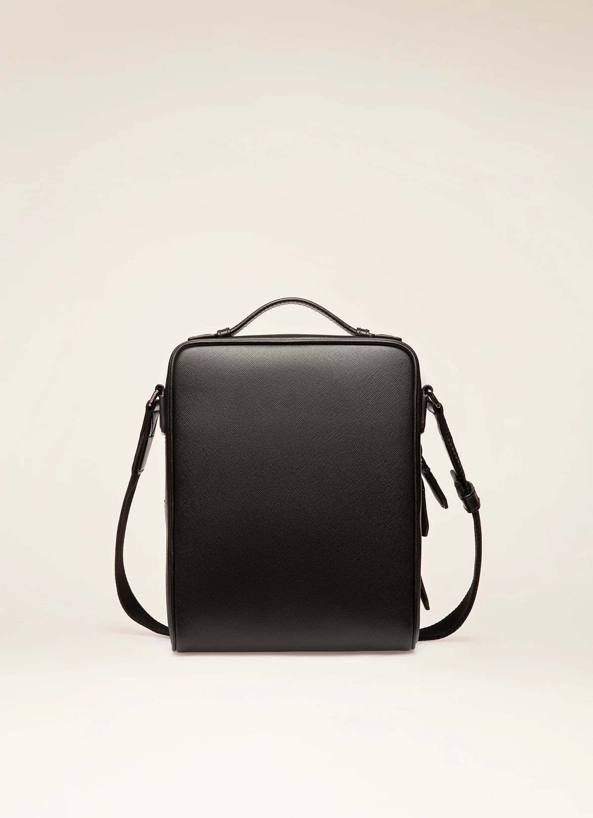 Mackao Recycled Leather Cross-Body Bag In Black