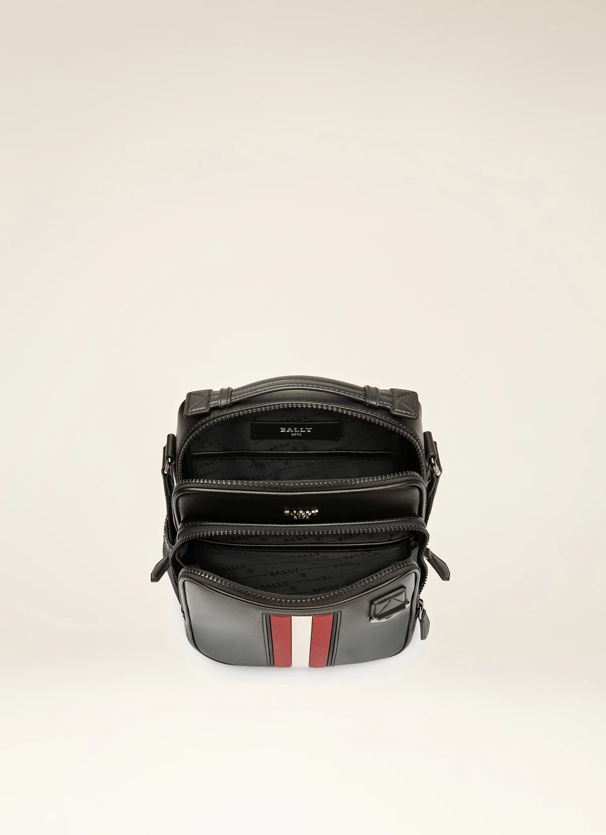 Mackao Recycled Leather Cross-Body Bag In Black