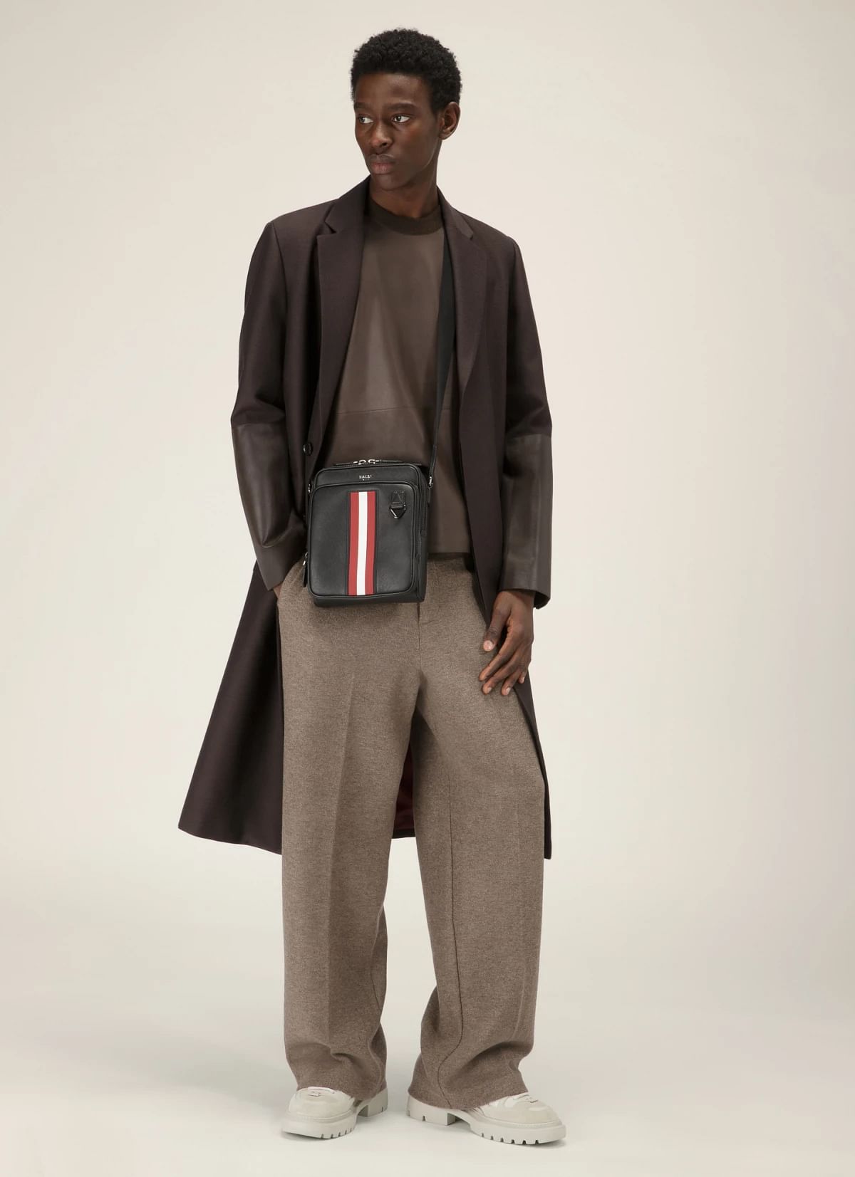 Mackao Recycled Leather Cross-Body Bag In Black