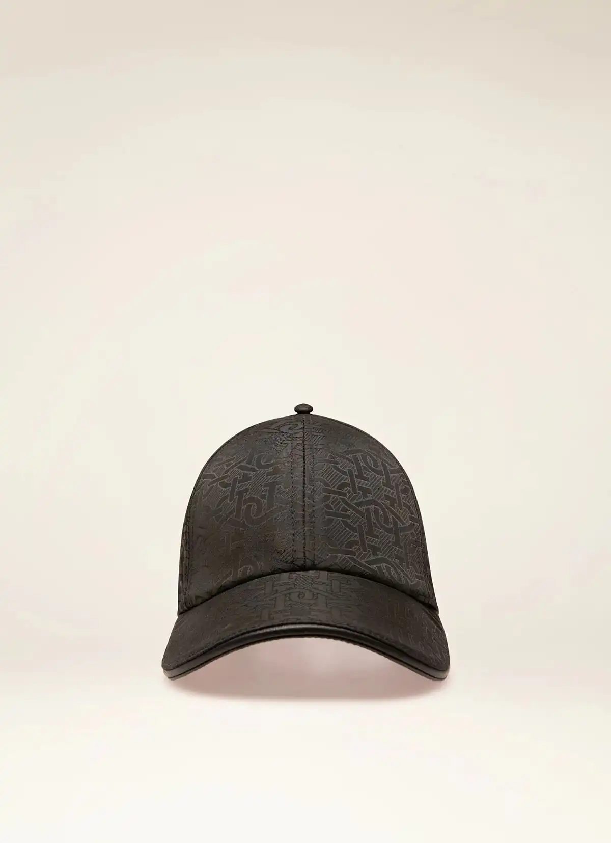 Polyester Baseball Cap In Black