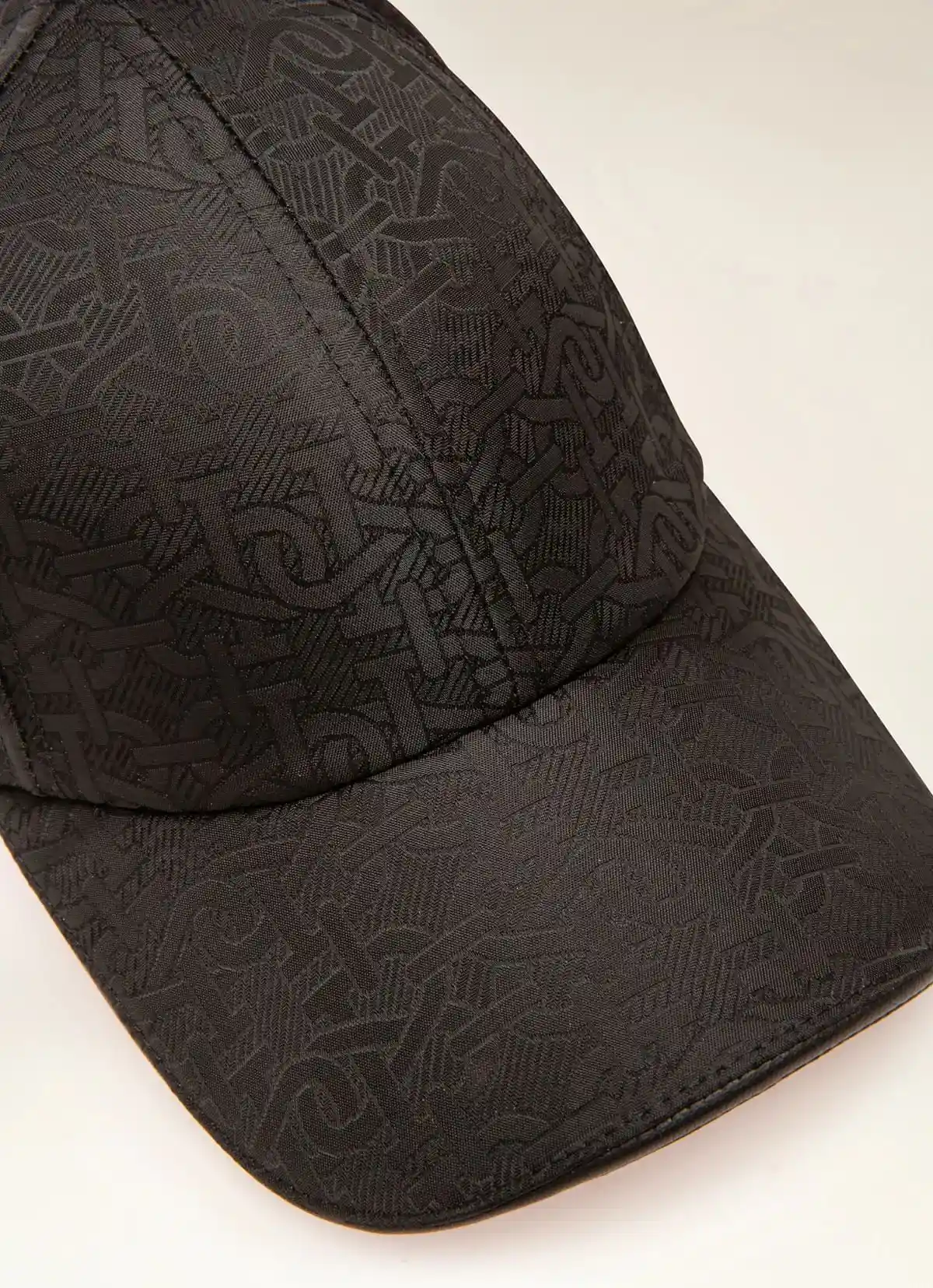 Polyester Baseball Cap In Black