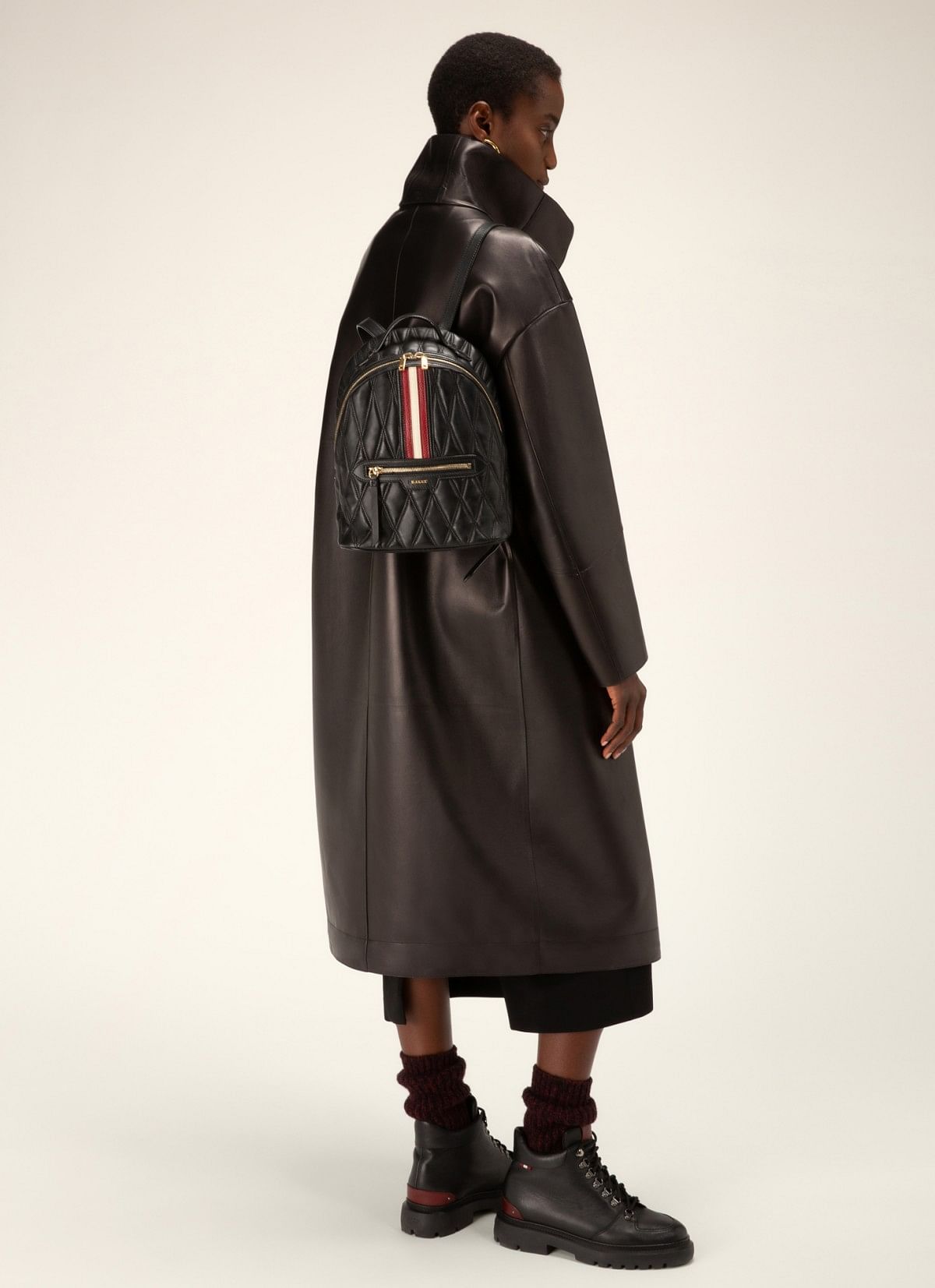Daffi Leather Backpack In Black