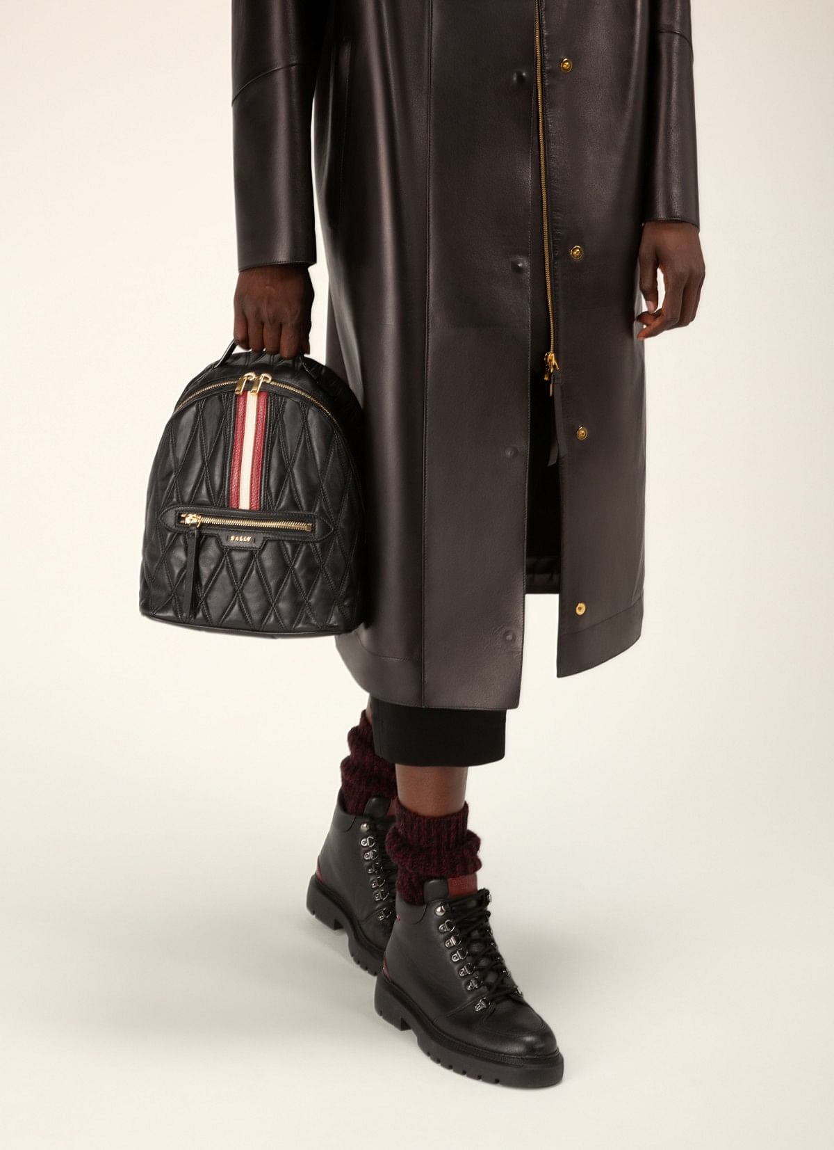 Daffi Leather Backpack In Black