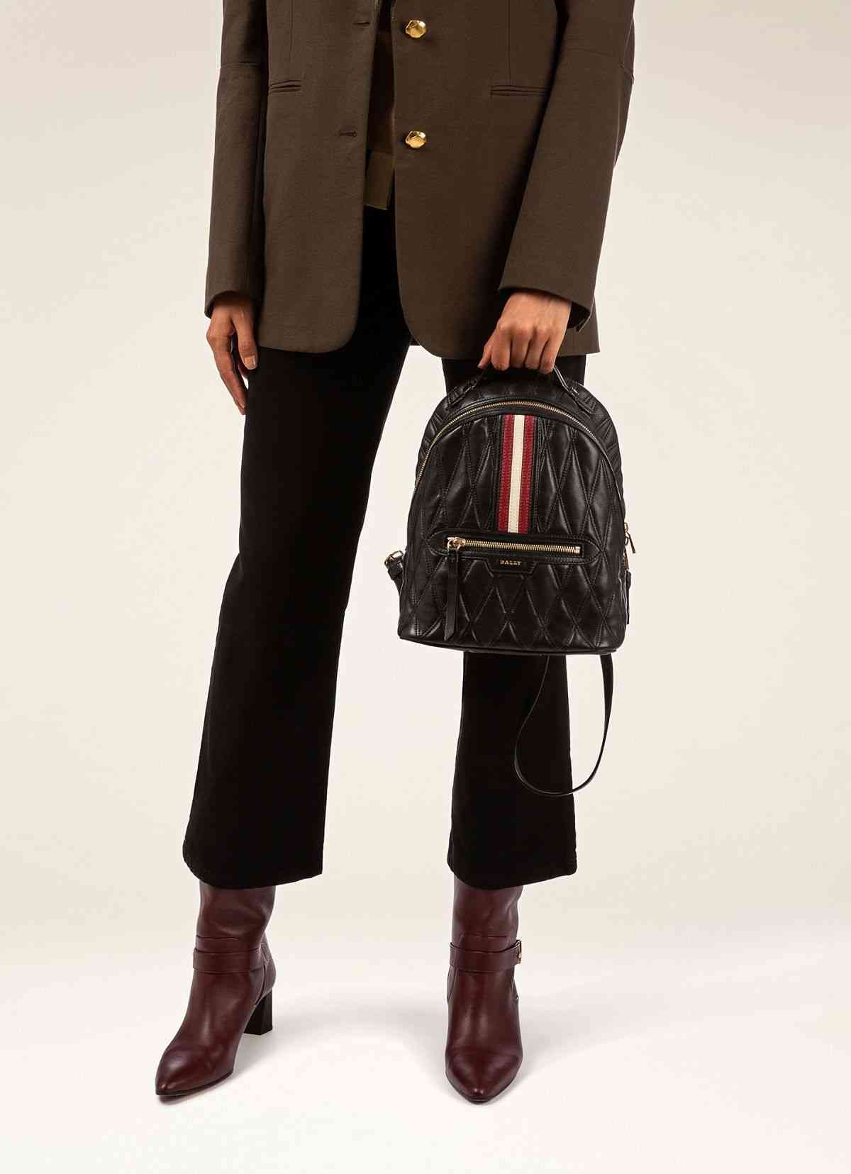 Daffi Leather Backpack In Black