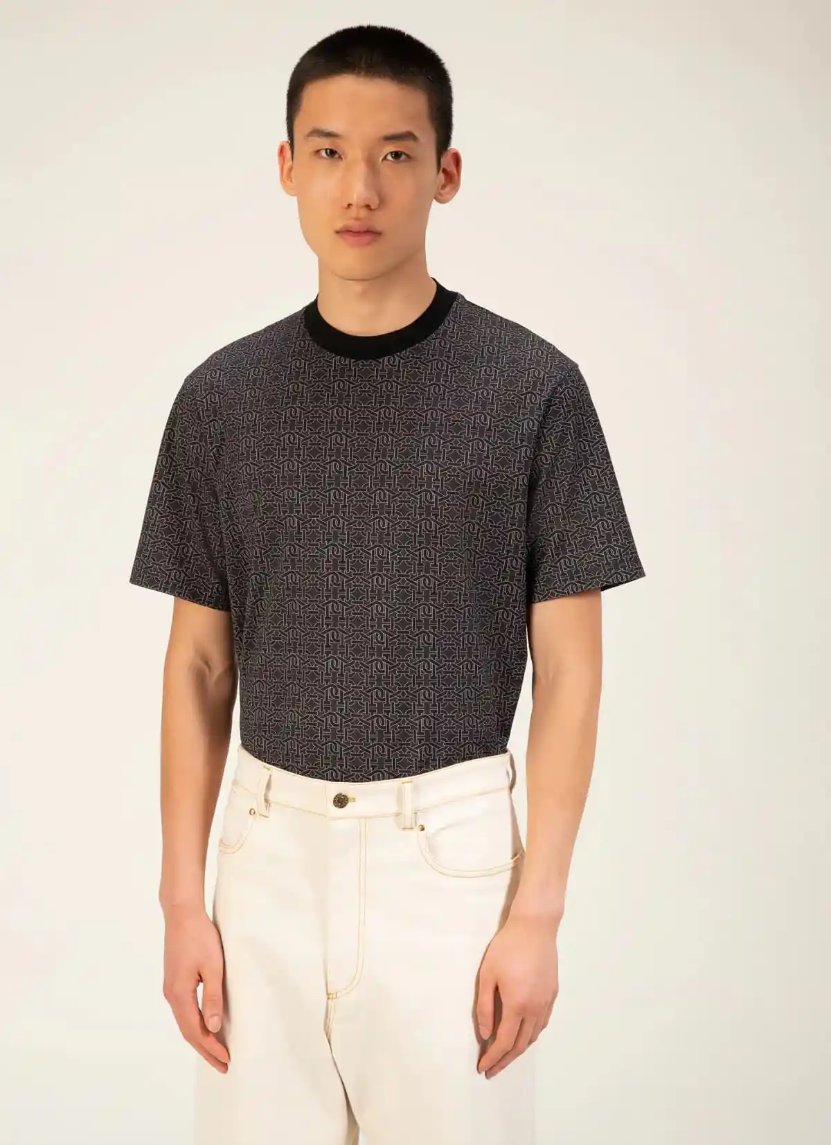 B-Monogram T-Shirt In Organic Cotton In Black