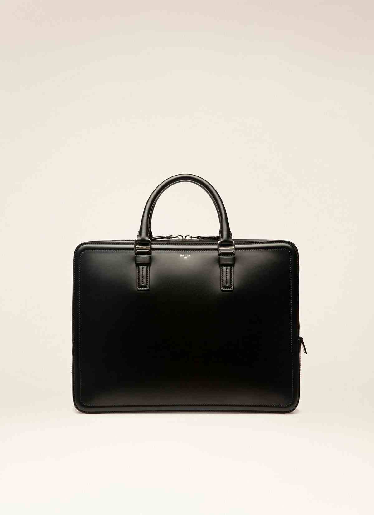 Sergy Leather Business Bag In Black