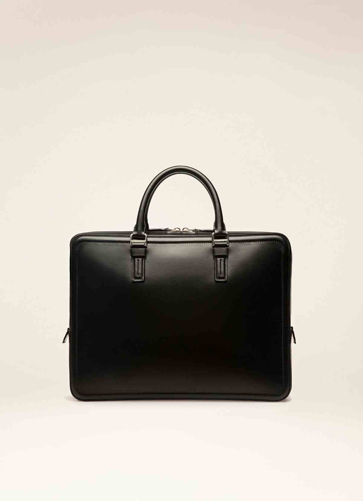 Sergy Leather Business Bag In Black