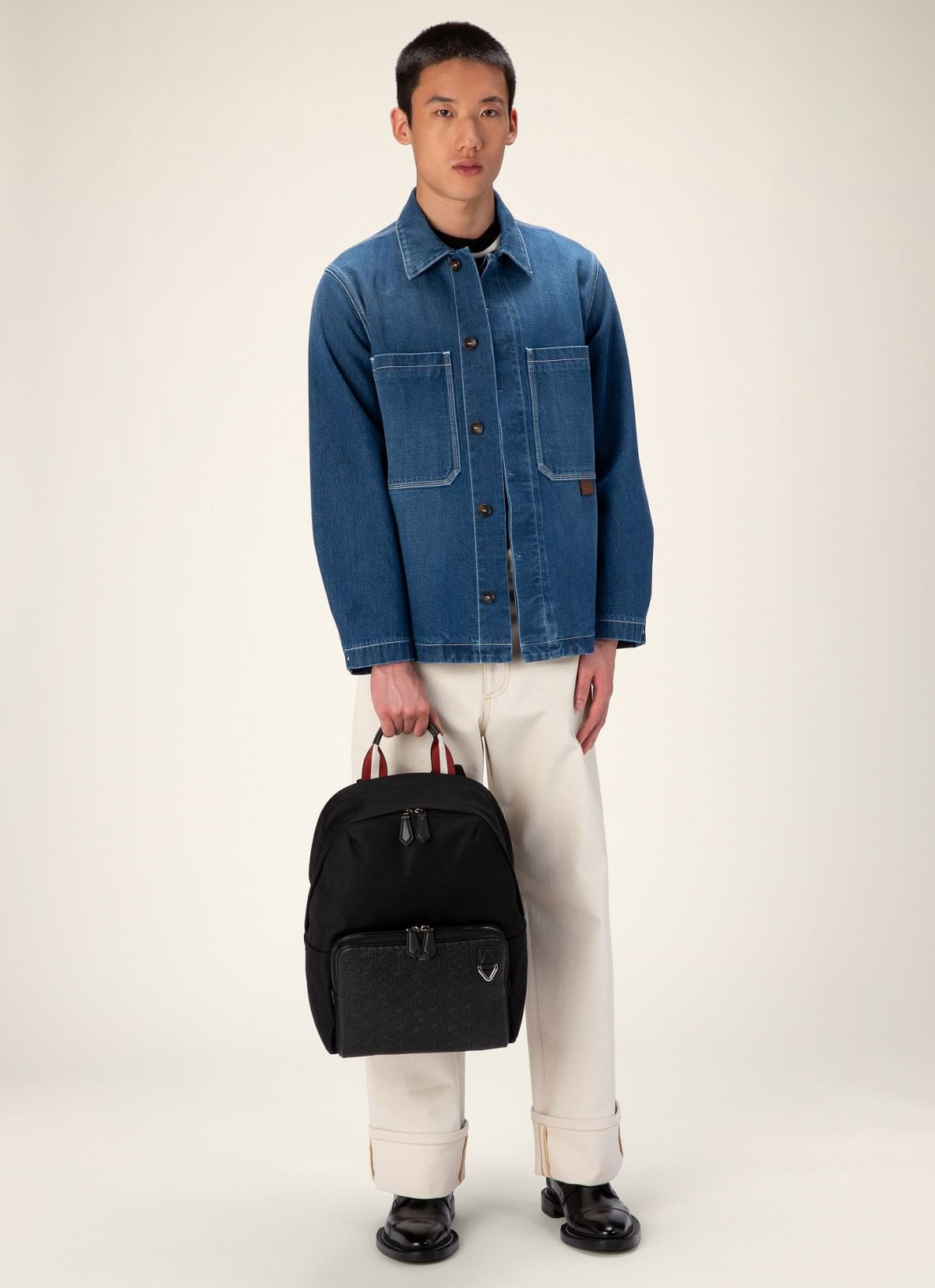 Codie Nylon & Leather Backpack In Black