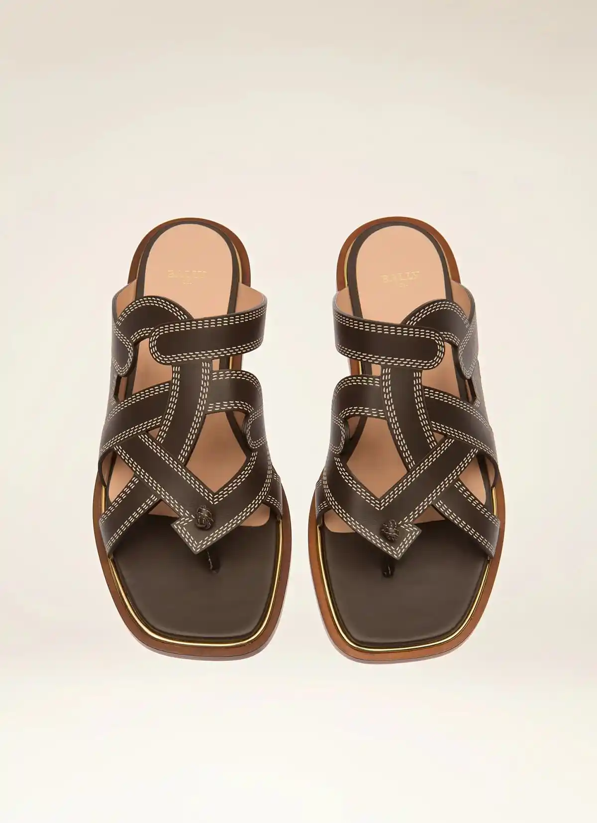 Glada Leather Flat Sandals