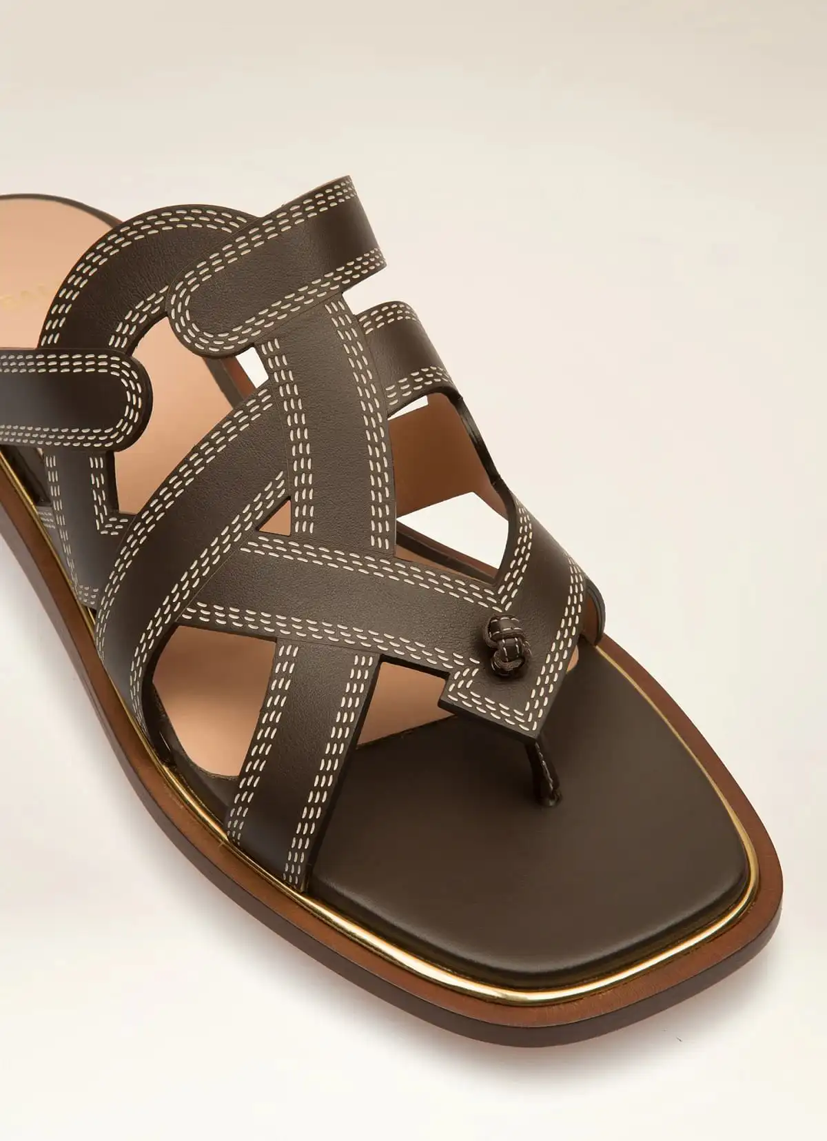 Glada Leather Flat Sandals